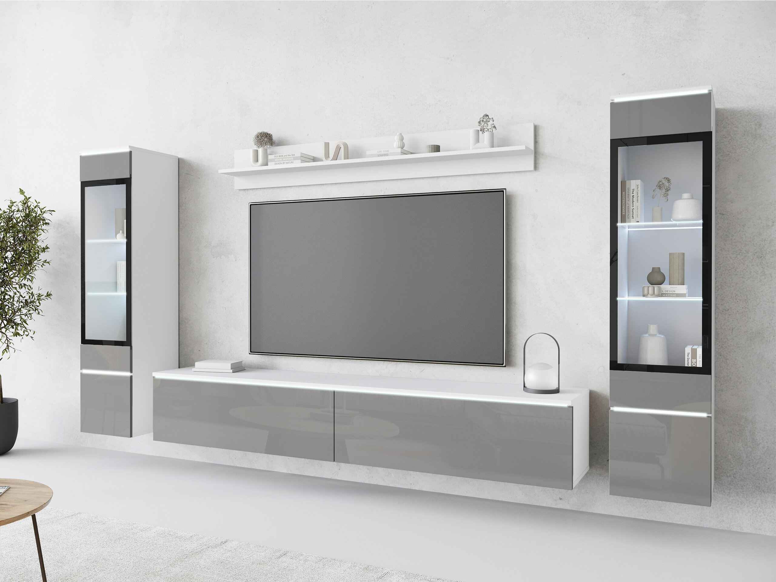 Conjunto para sala de estar Sarasota 126 (Cinzento brilhante)