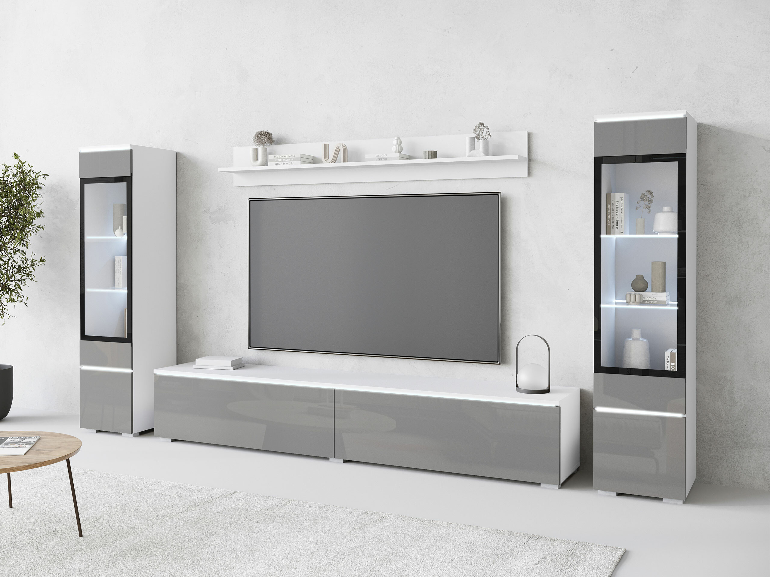 Conjunto para sala de estar Sarasota 126 (Cinzento brilhante)