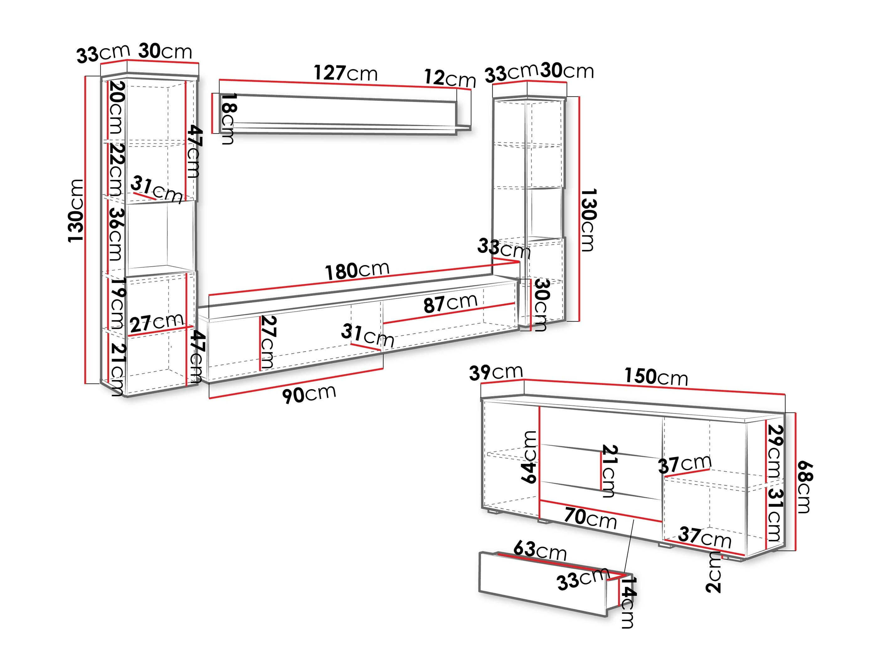 Conjunto para sala de estar Sarasota 133 (Caxemira)