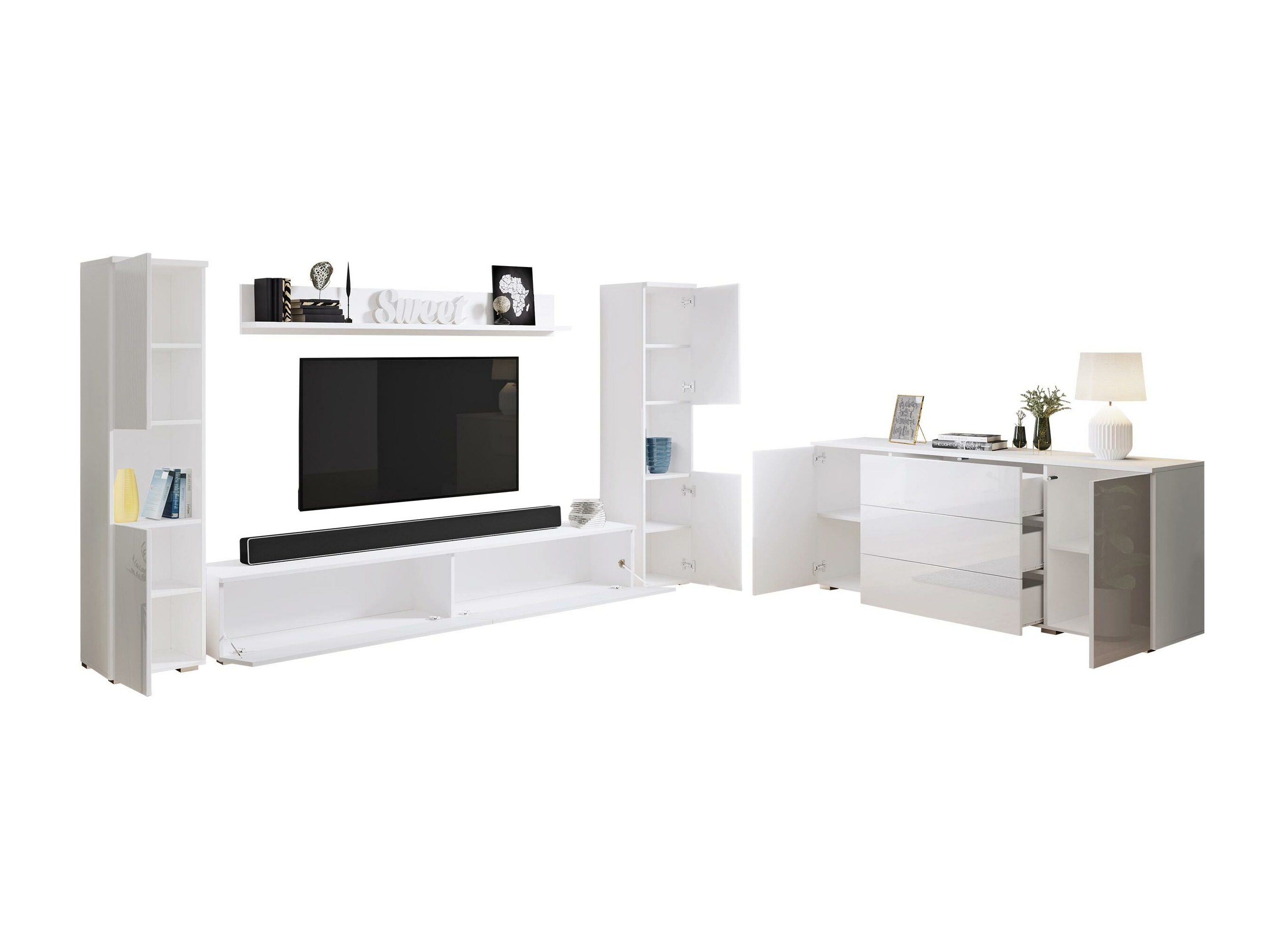 Conjunto para sala de estar Sarasota 133 (Matera cinzento + Castanha)