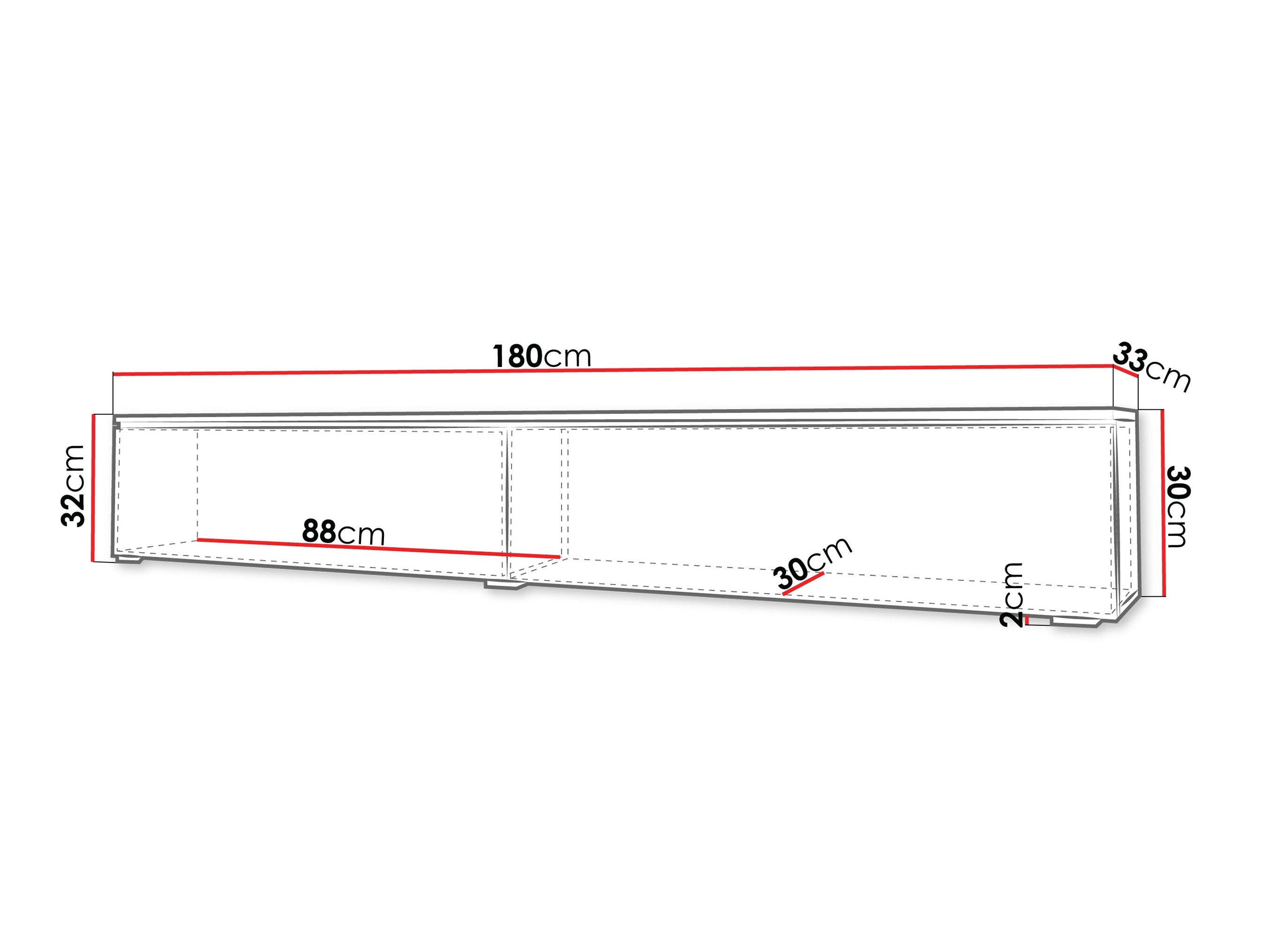 Móvel de TV Sarasota 121 (Cinzento)