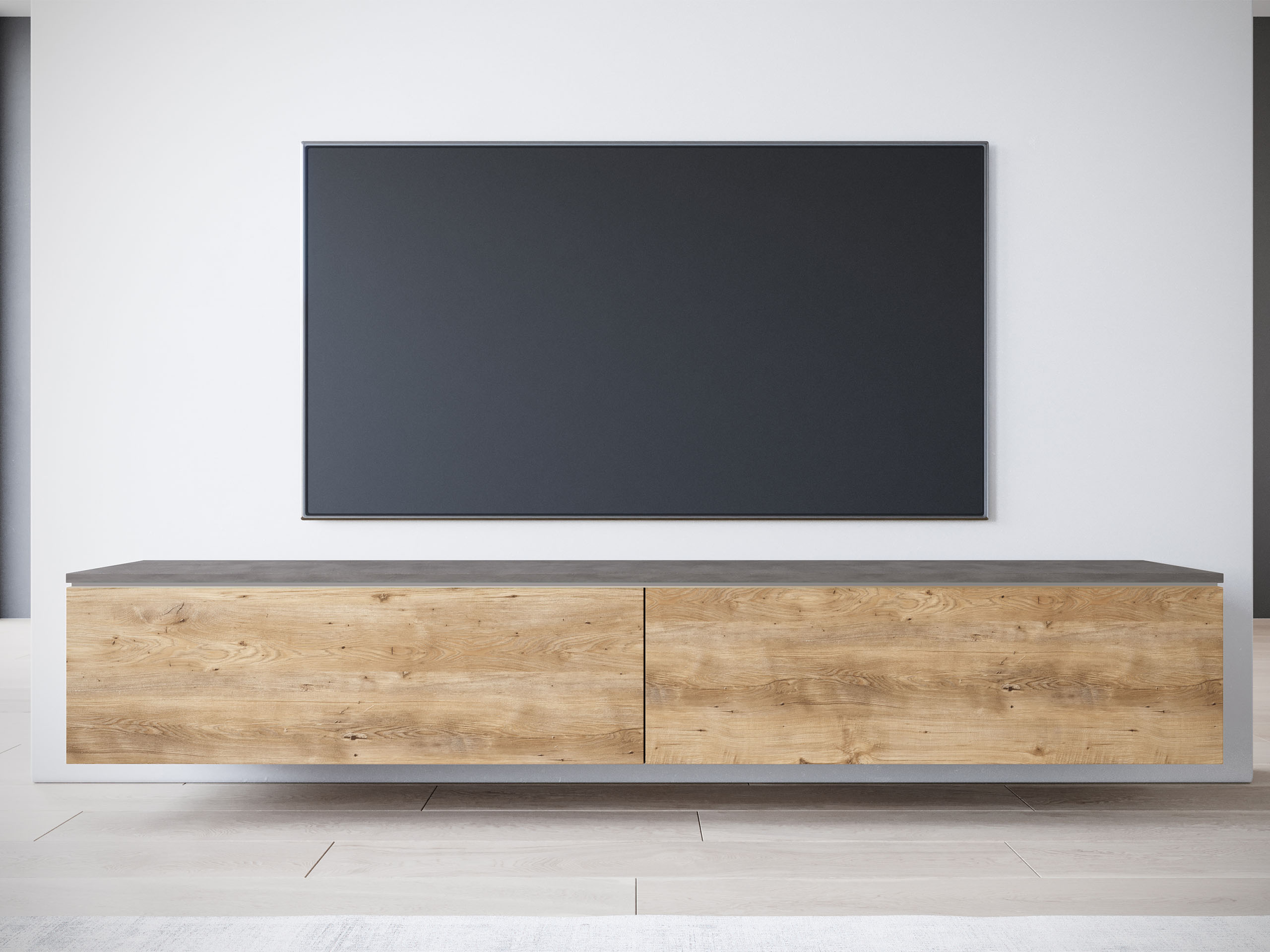 Móvel de TV Sarasota 121 (Matera cinzento + Castanha)