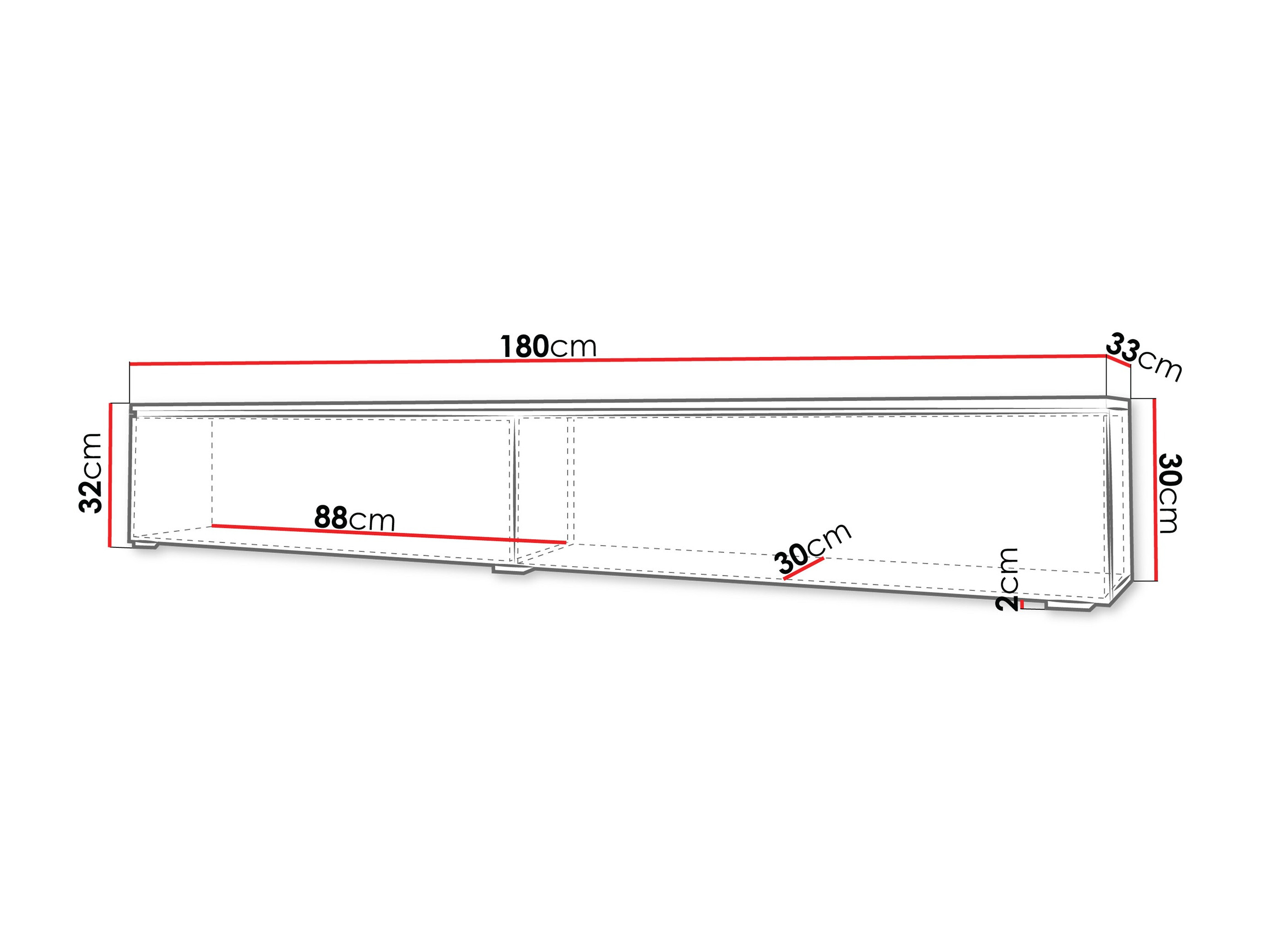 Móvel de TV Sarasota 121 (Matera cinzento + Castanha)