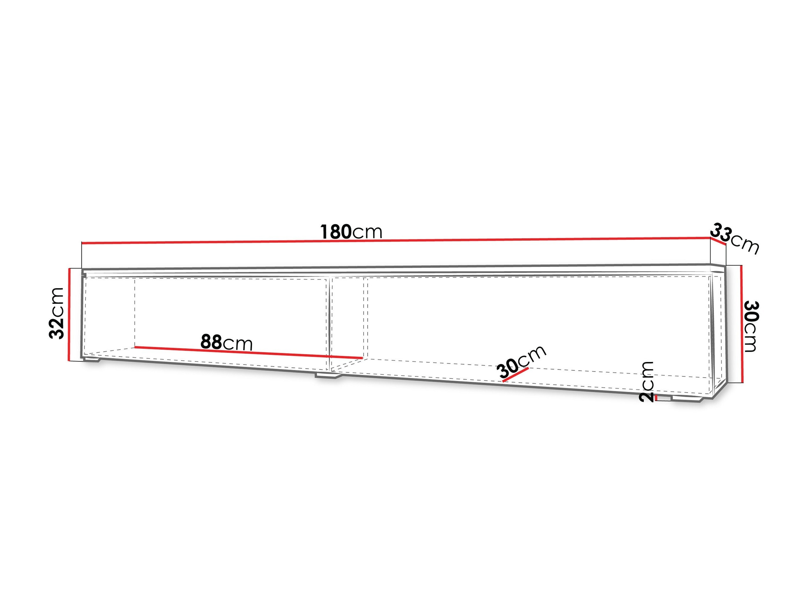 Móvel de TV Sarasota 121 (Matera cinzento + Castanha)