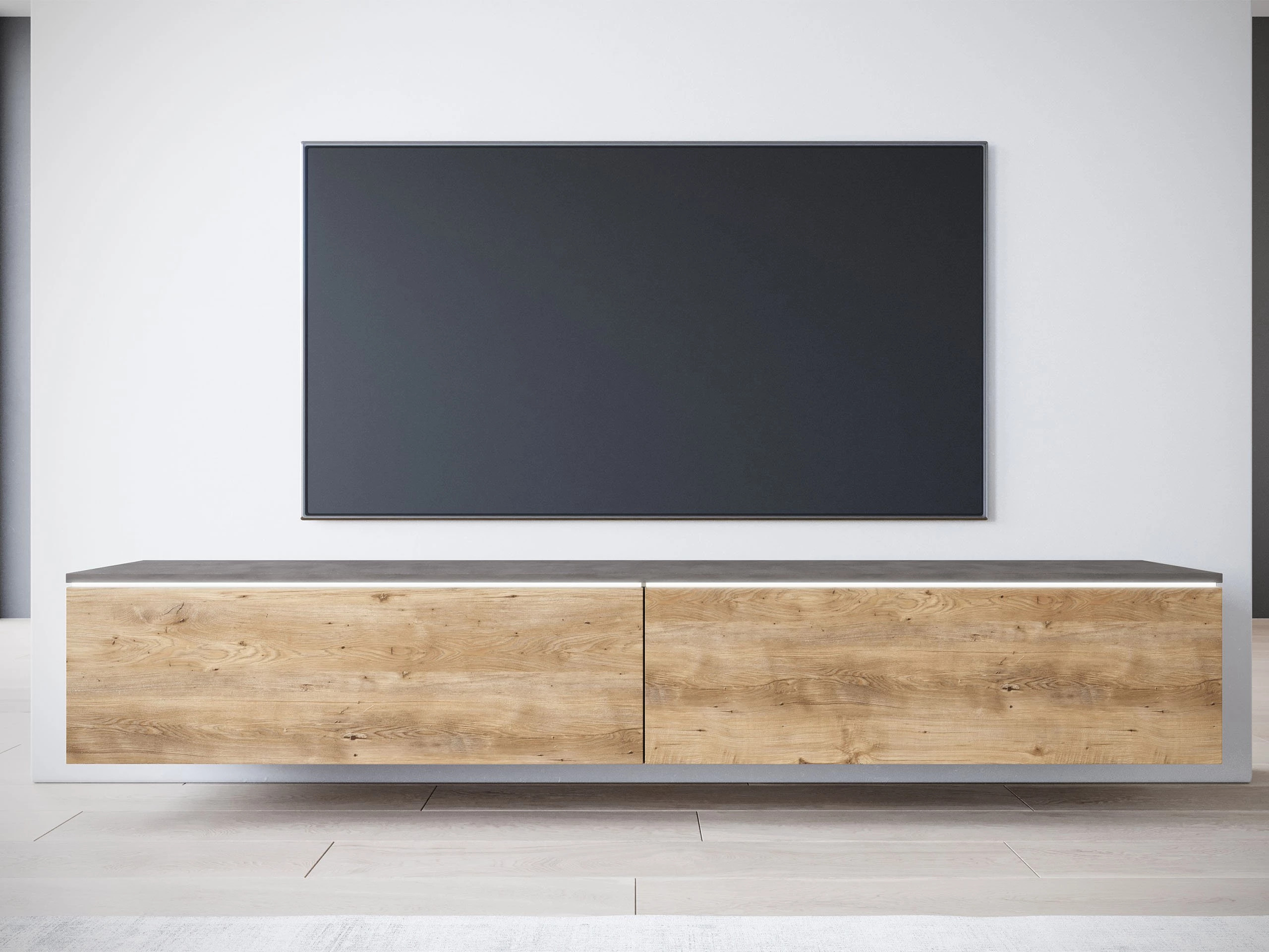 Móvel de TV Sarasota 121 (Matera cinzento + Castanha)