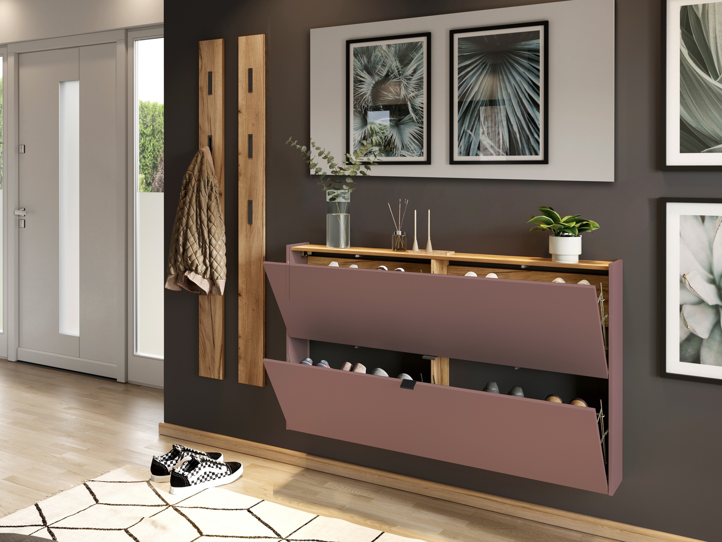 Sapateira Cirsale 108 (Rosa Dusty + Navarra carvalho)