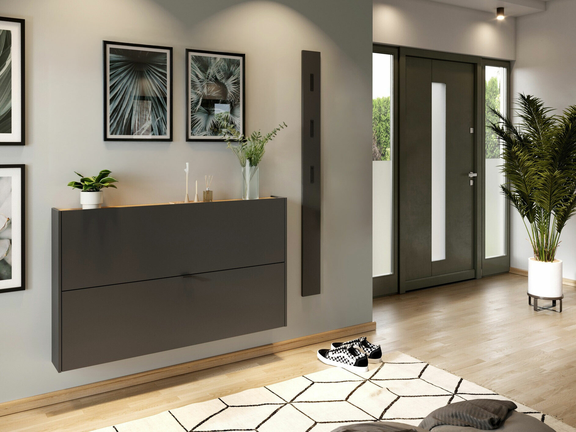 Conjunto para corredor Cirsale 109 (Grafite + Navarra carvalho)