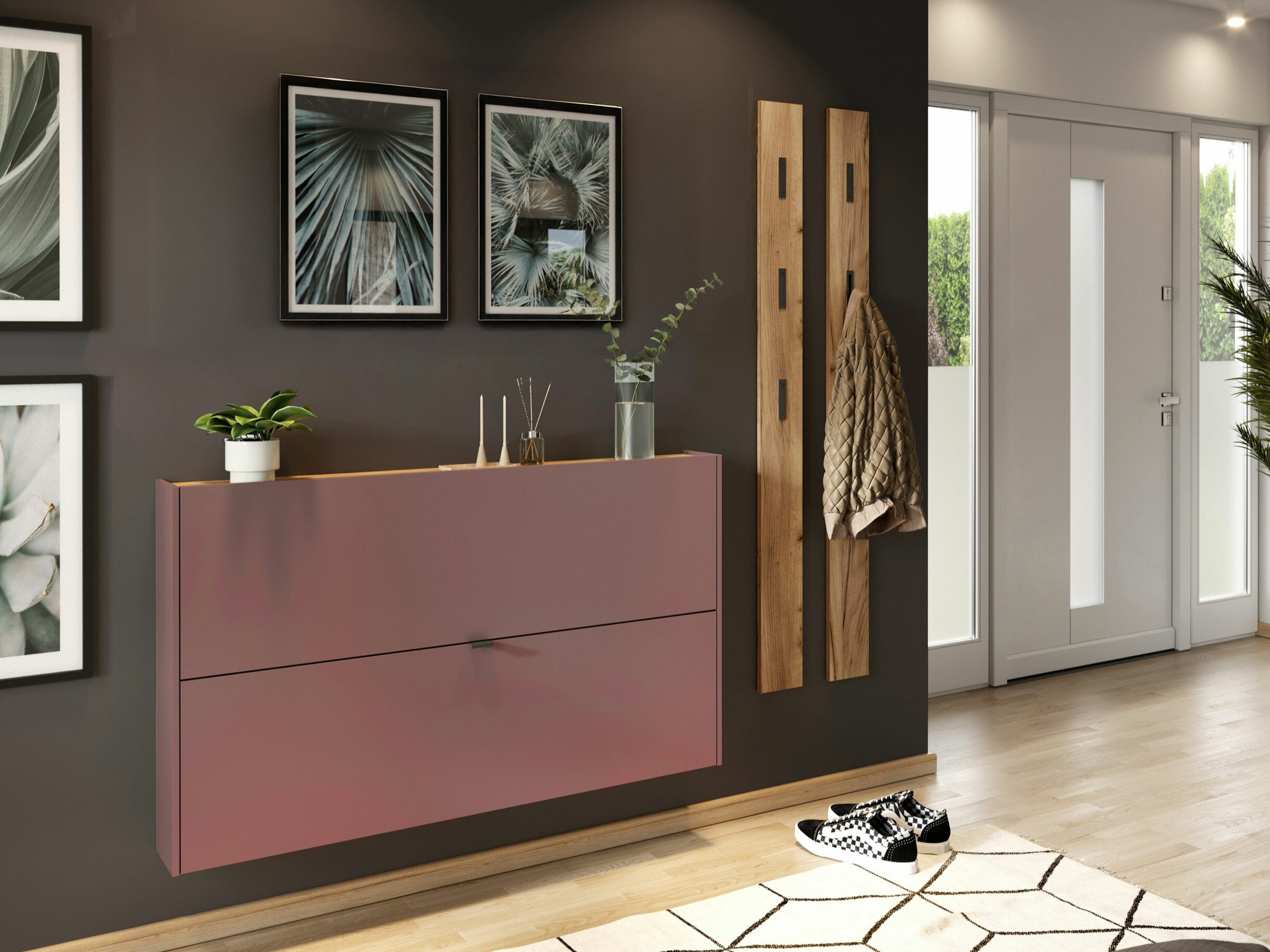 Conjunto para corredor Cirsale 109 (Rosa Dusty + Navarra carvalho)