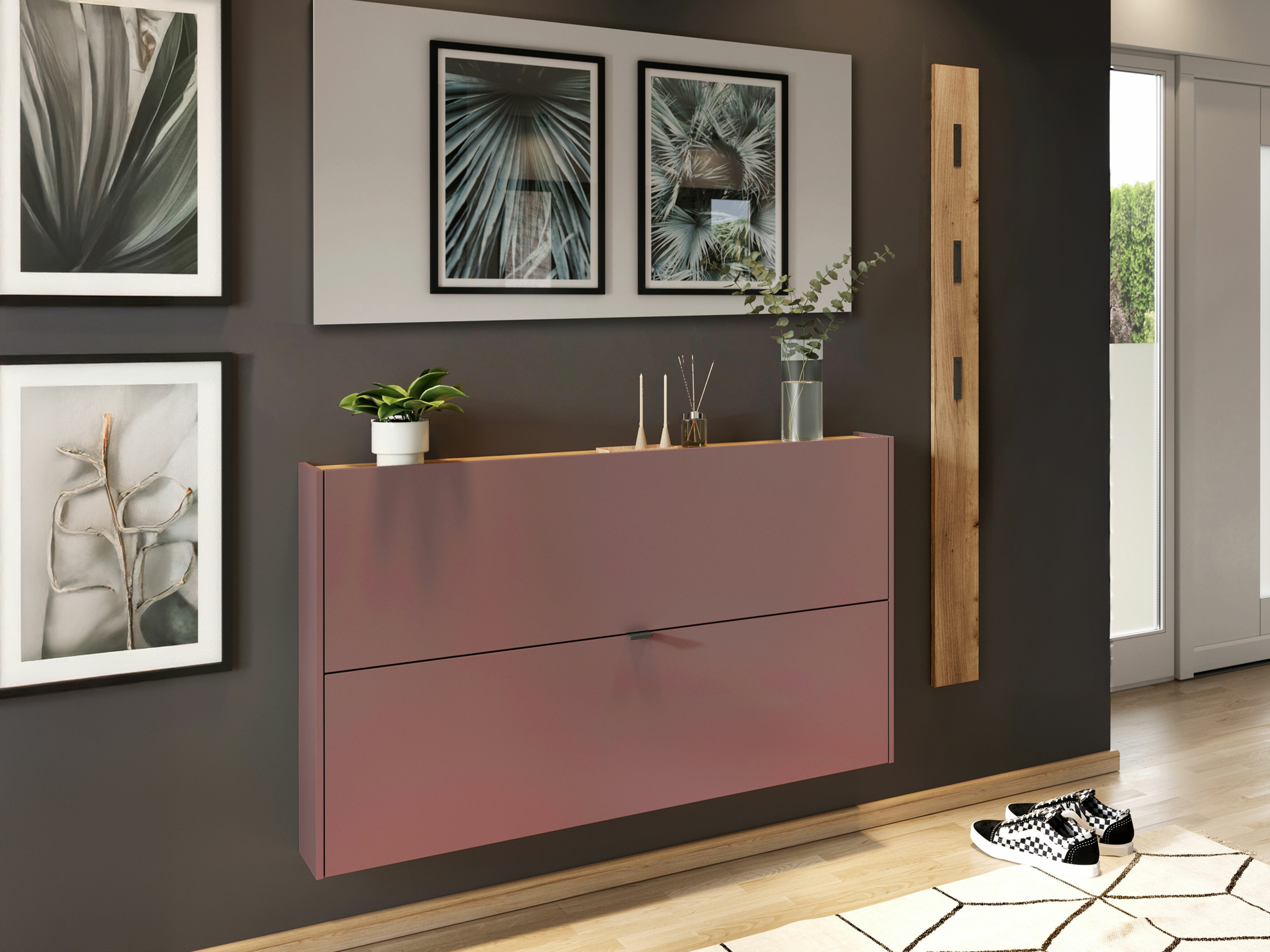 Conjunto para corredor Cirsale 109 (Rosa Dusty + Navarra carvalho)