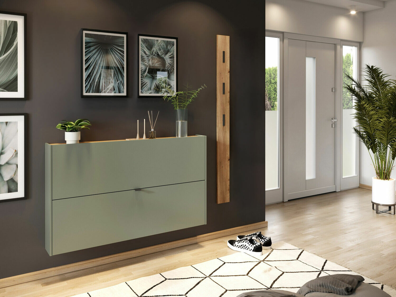 Conjunto para corredor Cirsale 109 (Verde empoeirado + Navarra carvalho)