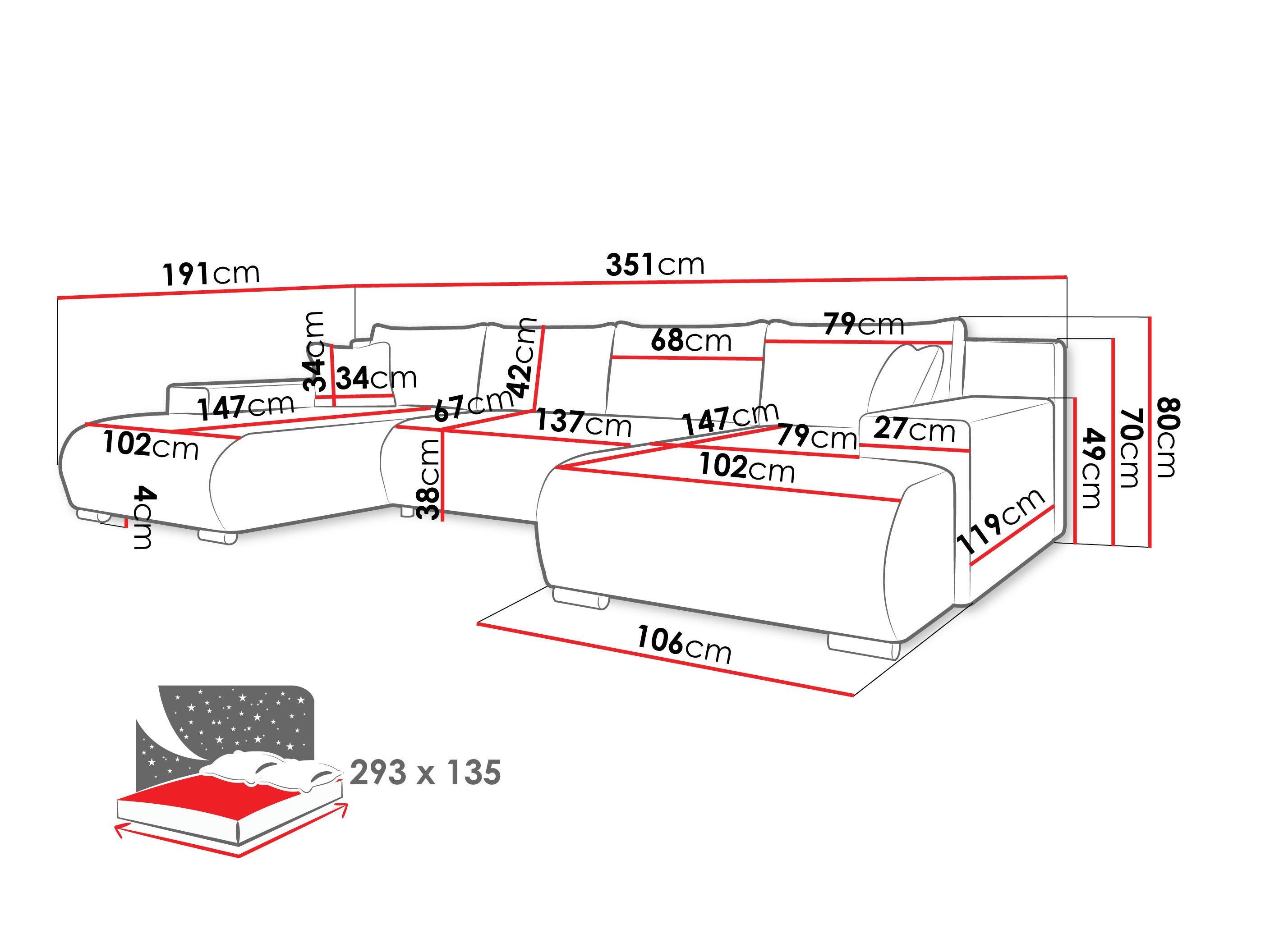 Sofá de canto Comfivo 483 (Poso 110)