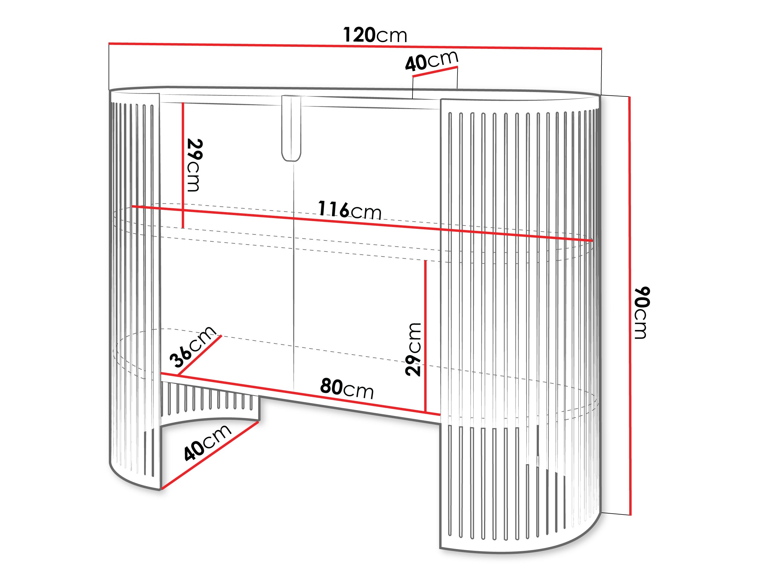 Aparador Evanola 114 (Rosé + Branco)