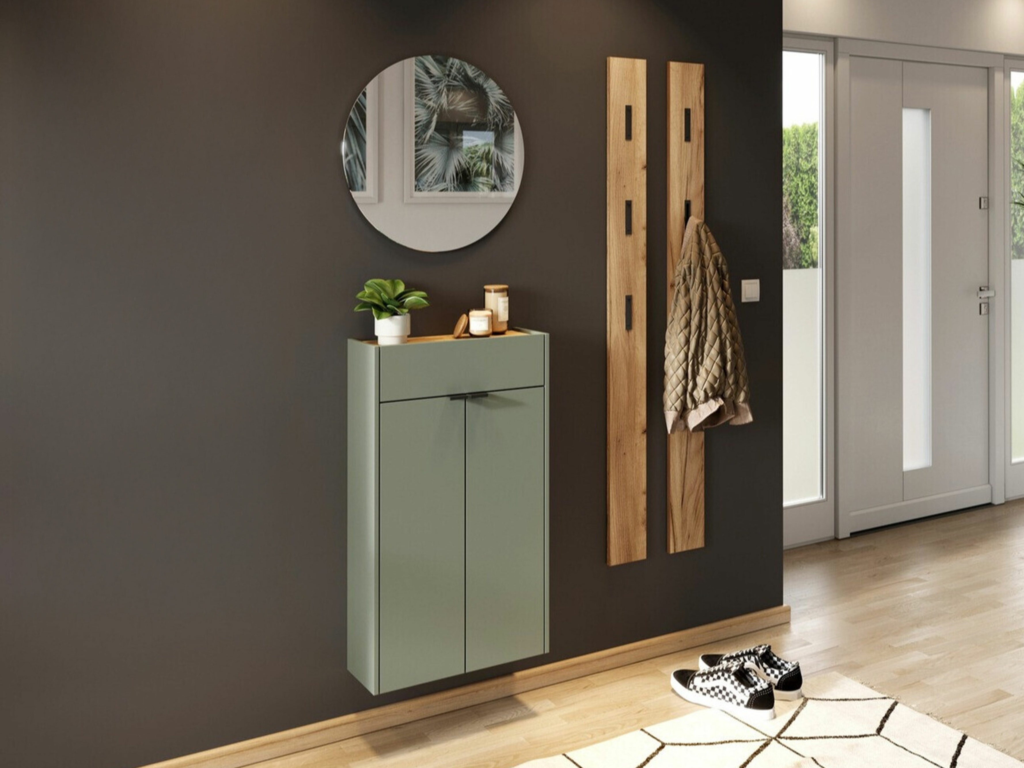Conjunto para corredor Cirsale 104 (Verde empoeirado + Navarra carvalho)