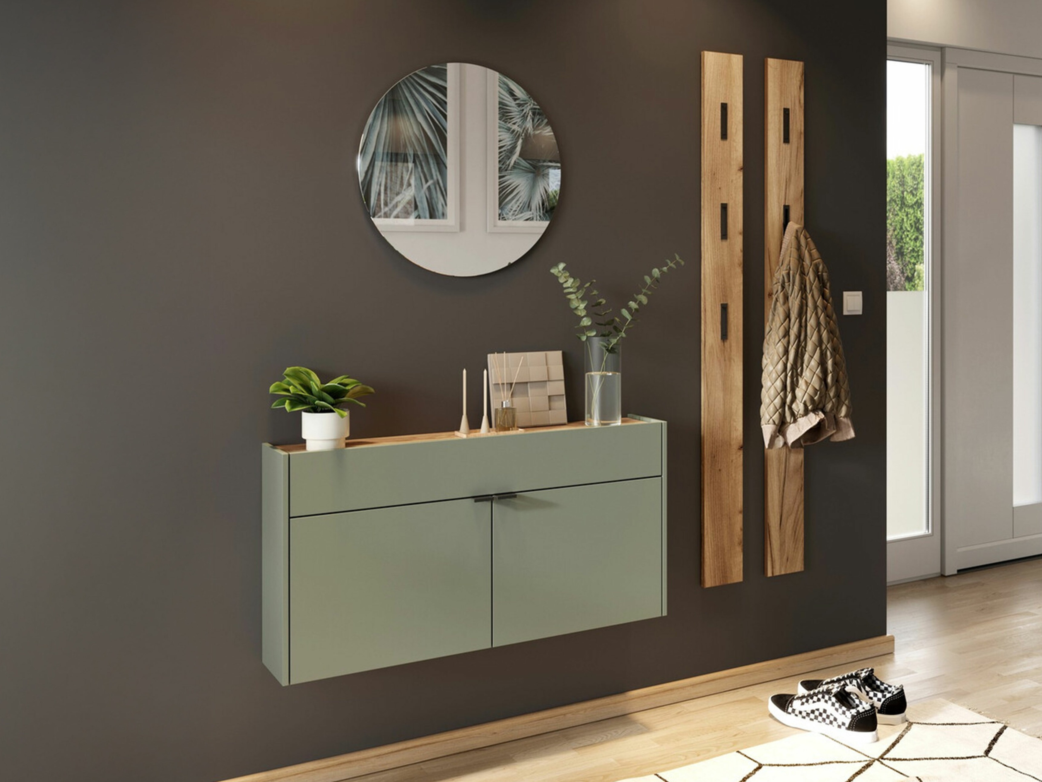 Conjunto para corredor Cirsale 106 (Verde empoeirado + Navarra carvalho)