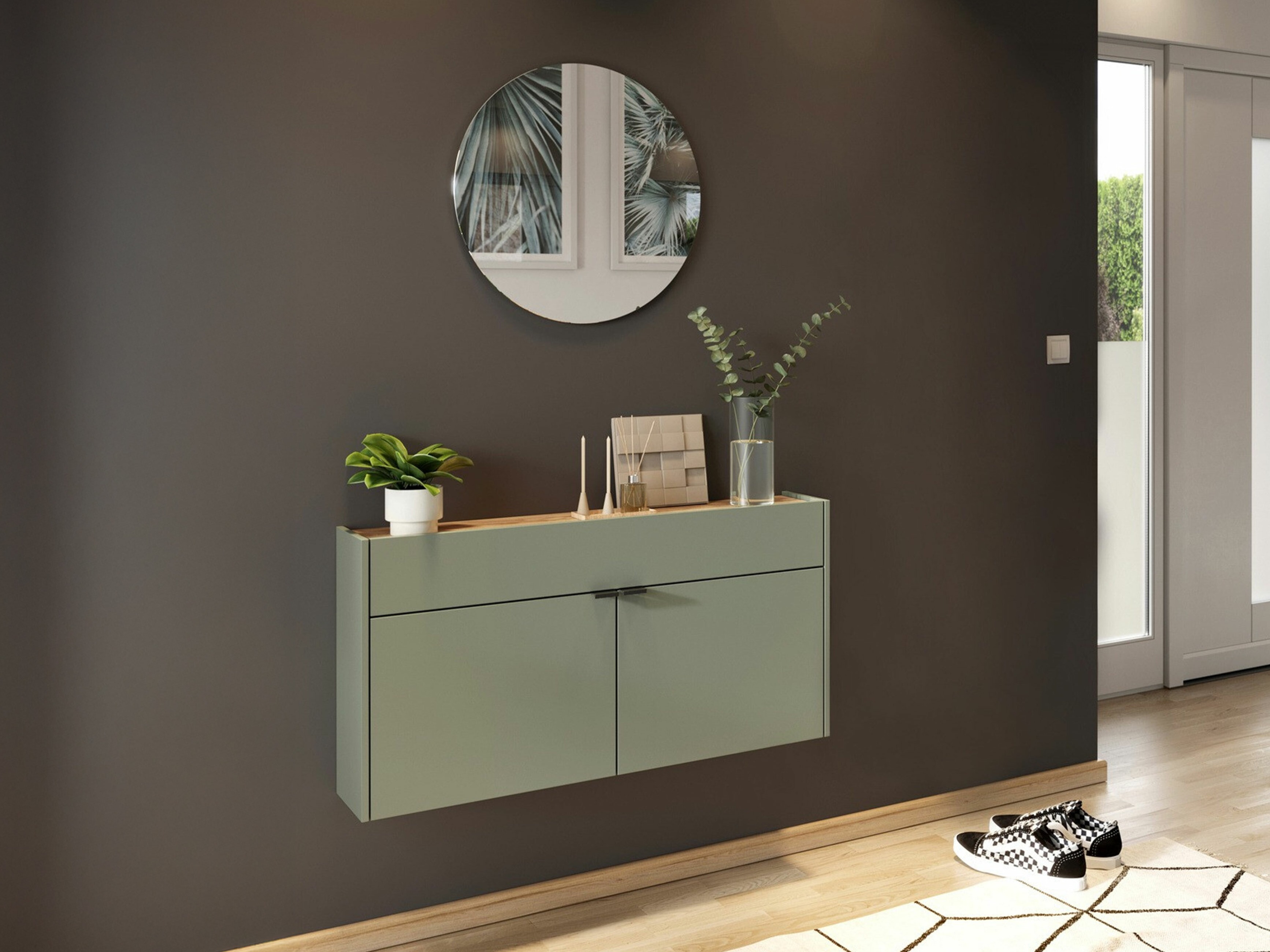 Conjunto para corredor Cirsale 106 (Verde empoeirado + Navarra carvalho)