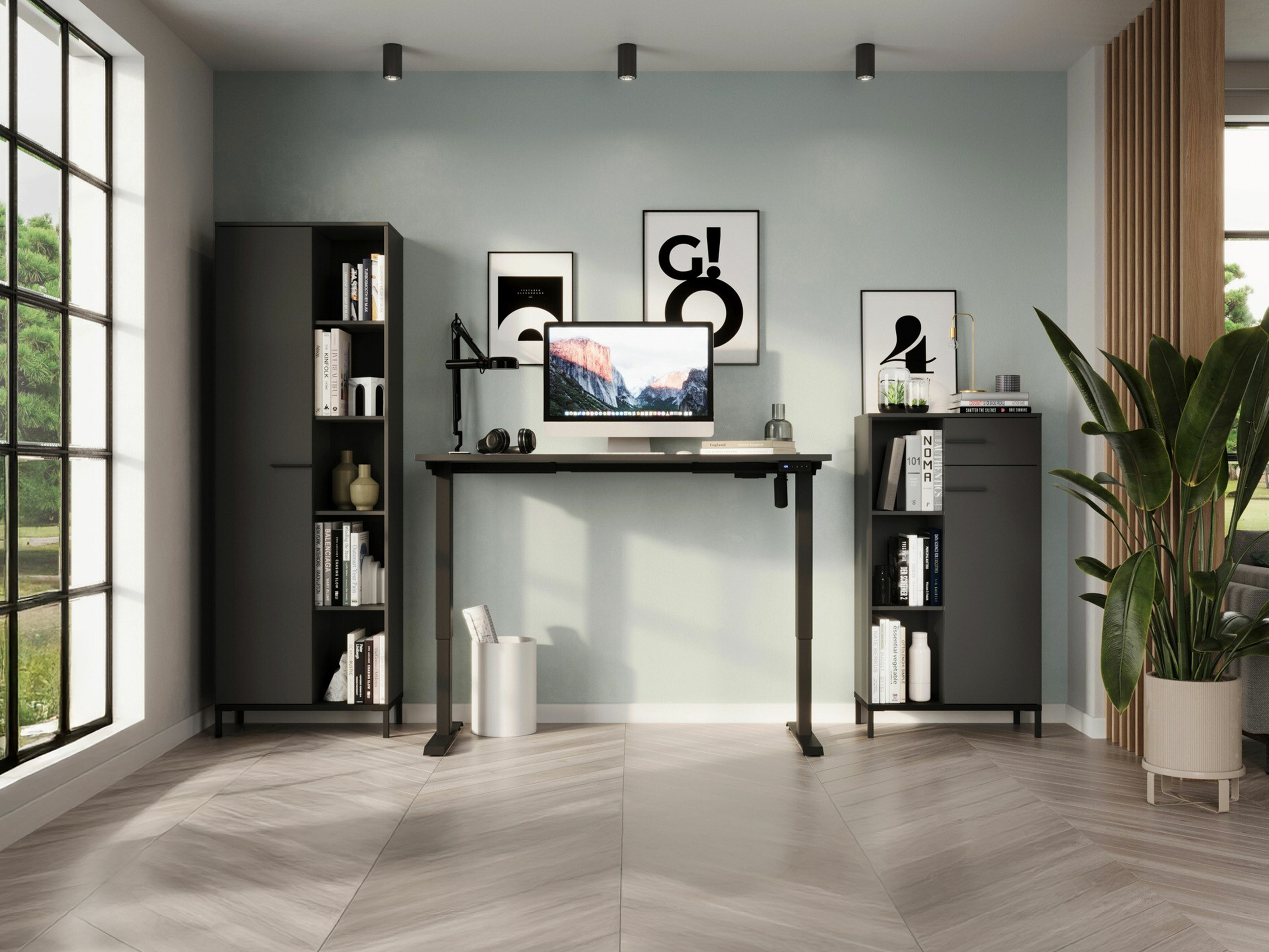 Conjunto para escritório em casa Solaro 103 (Grafite)