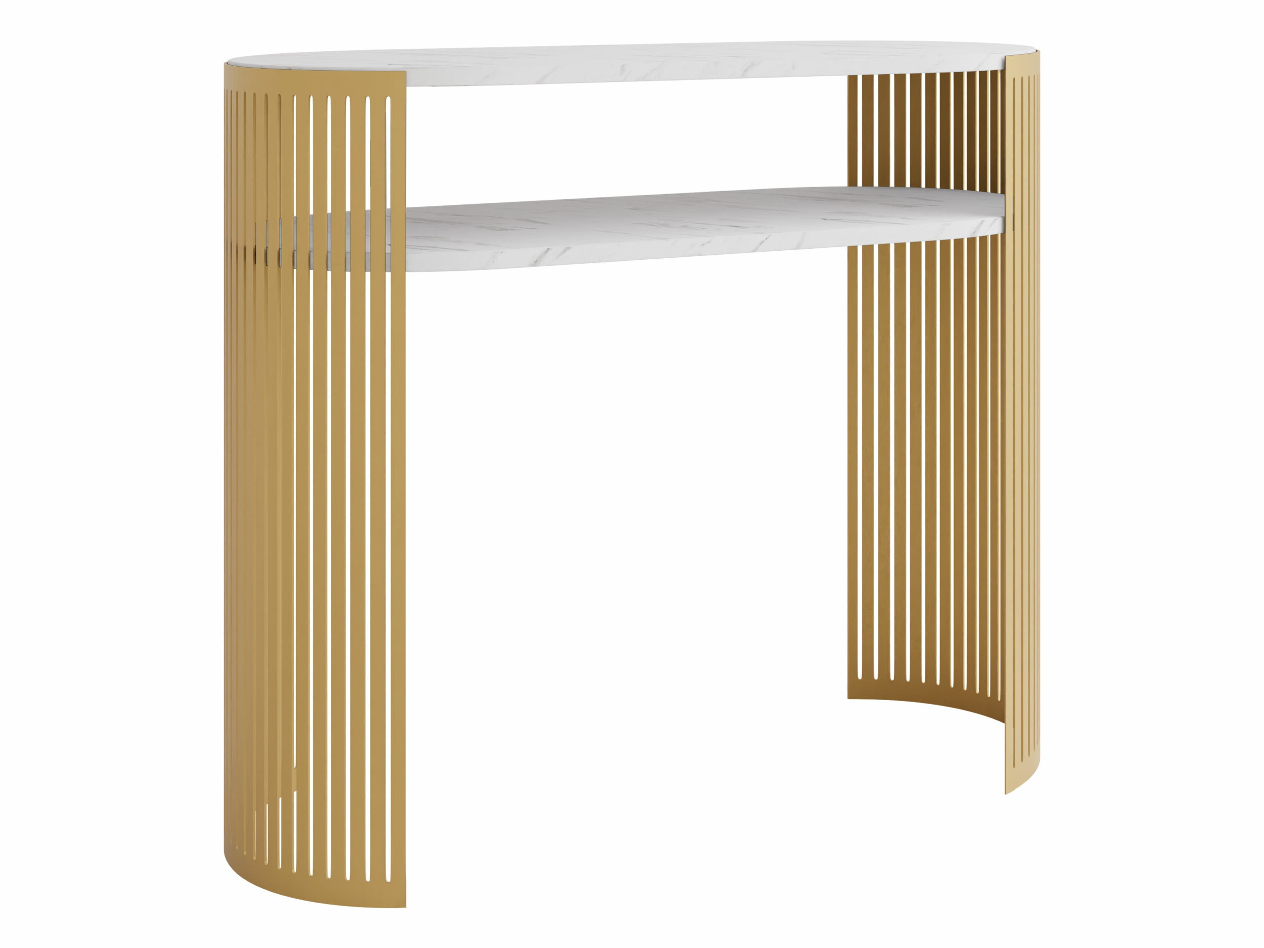 Consola Civer II (Dourado + Marmore branco)