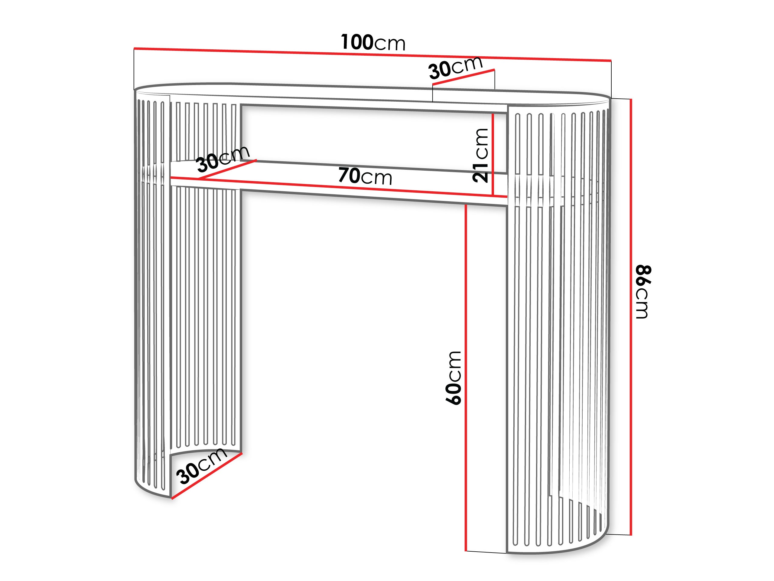 Consola Oswego 144 (Rosé + Mármore preto)