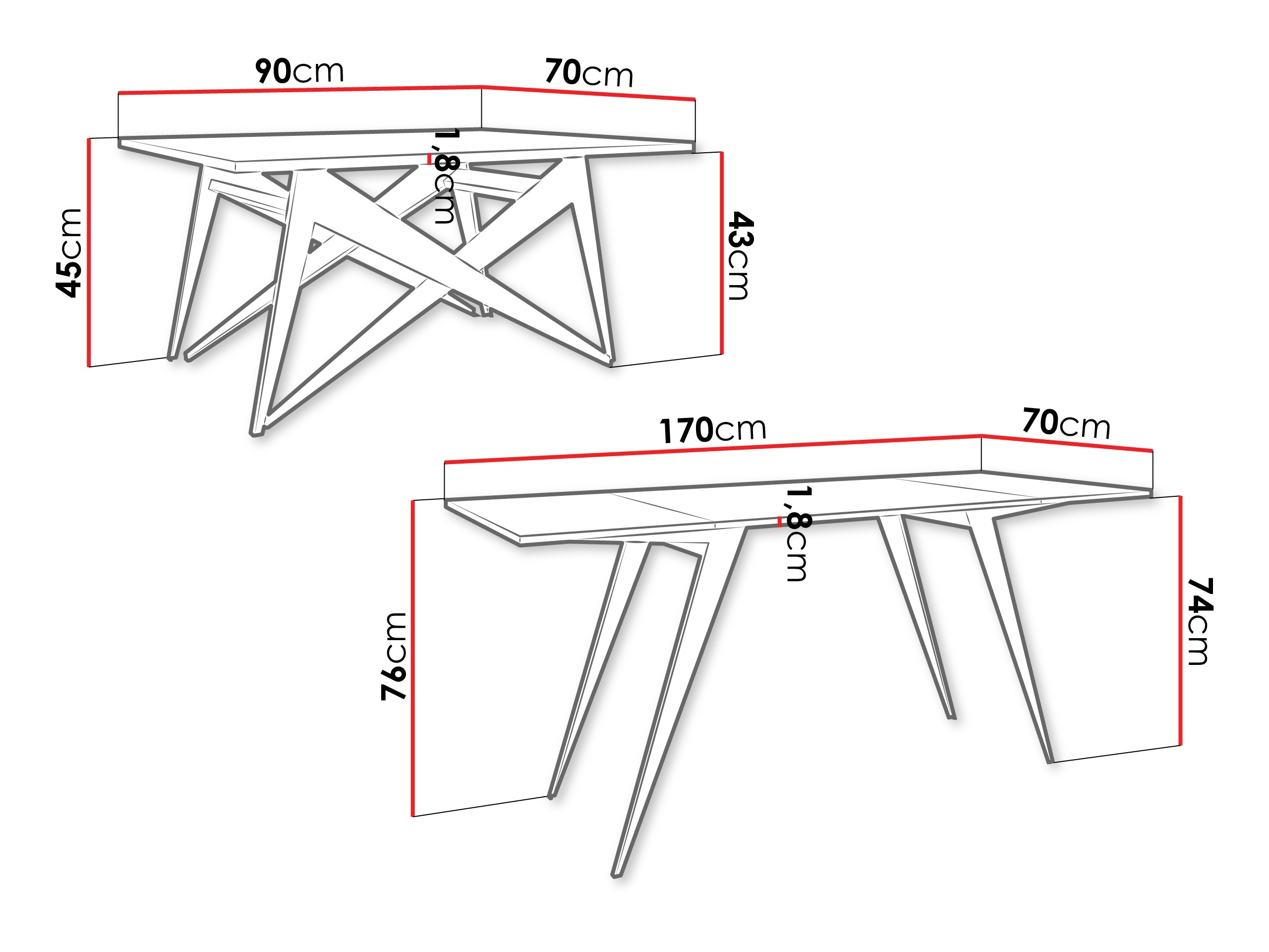 Transforming mesa de centro Oswego 150 (Craft de carvalho dourado + Preto)