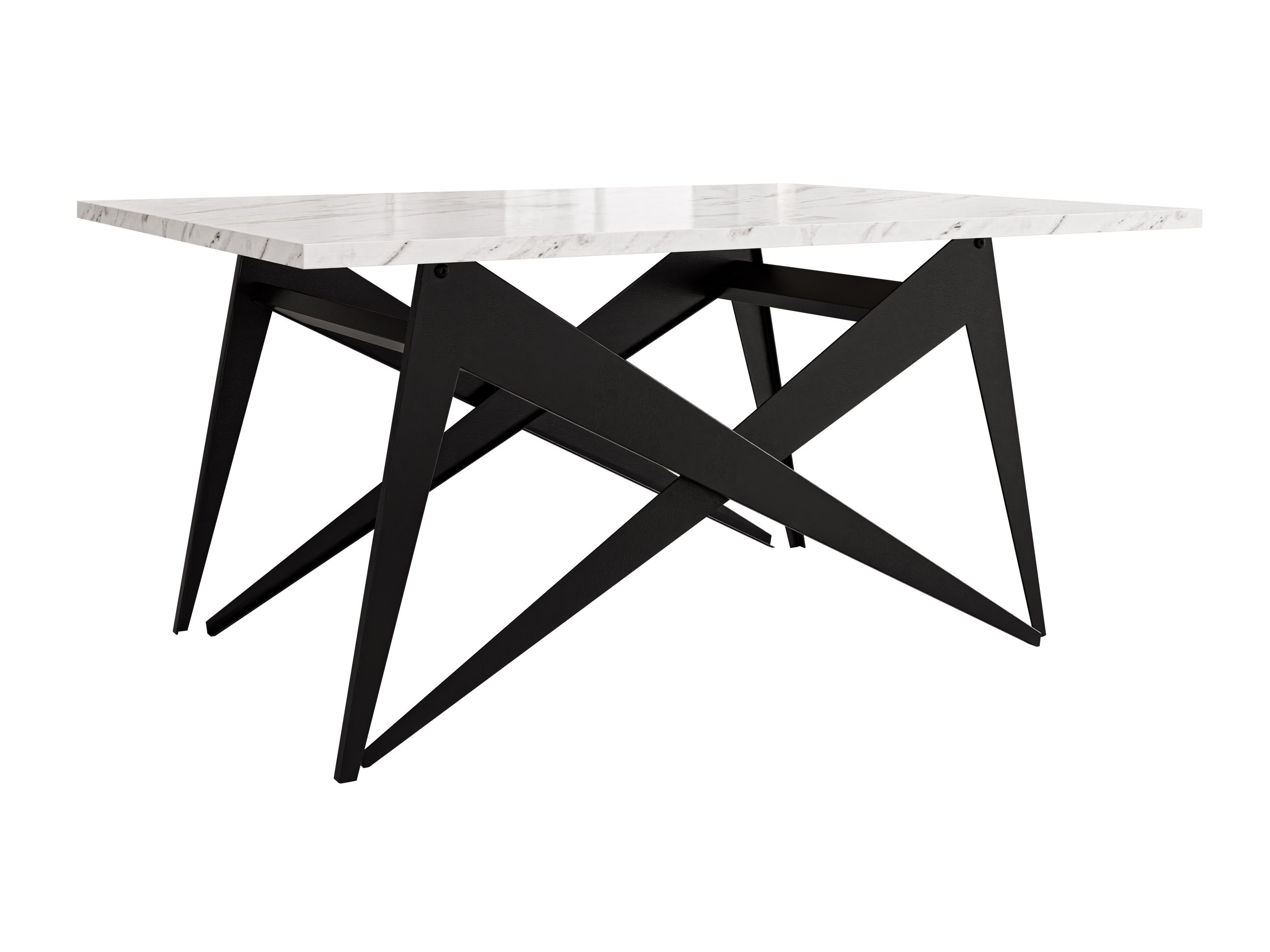 Transforming mesa de centro Oswego 150 (Marmore branco + Preto)