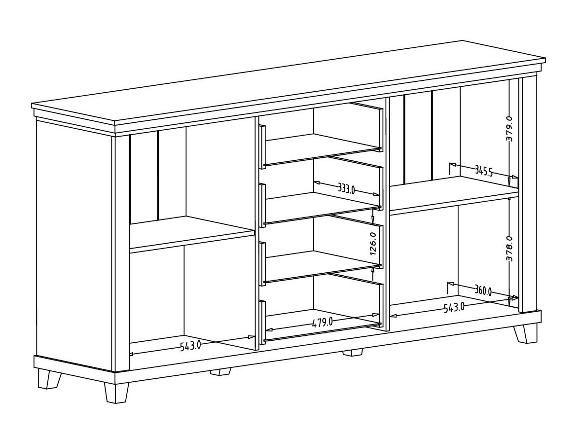 Cómoda Tolnue 103 (Bege claro + Carvalho)