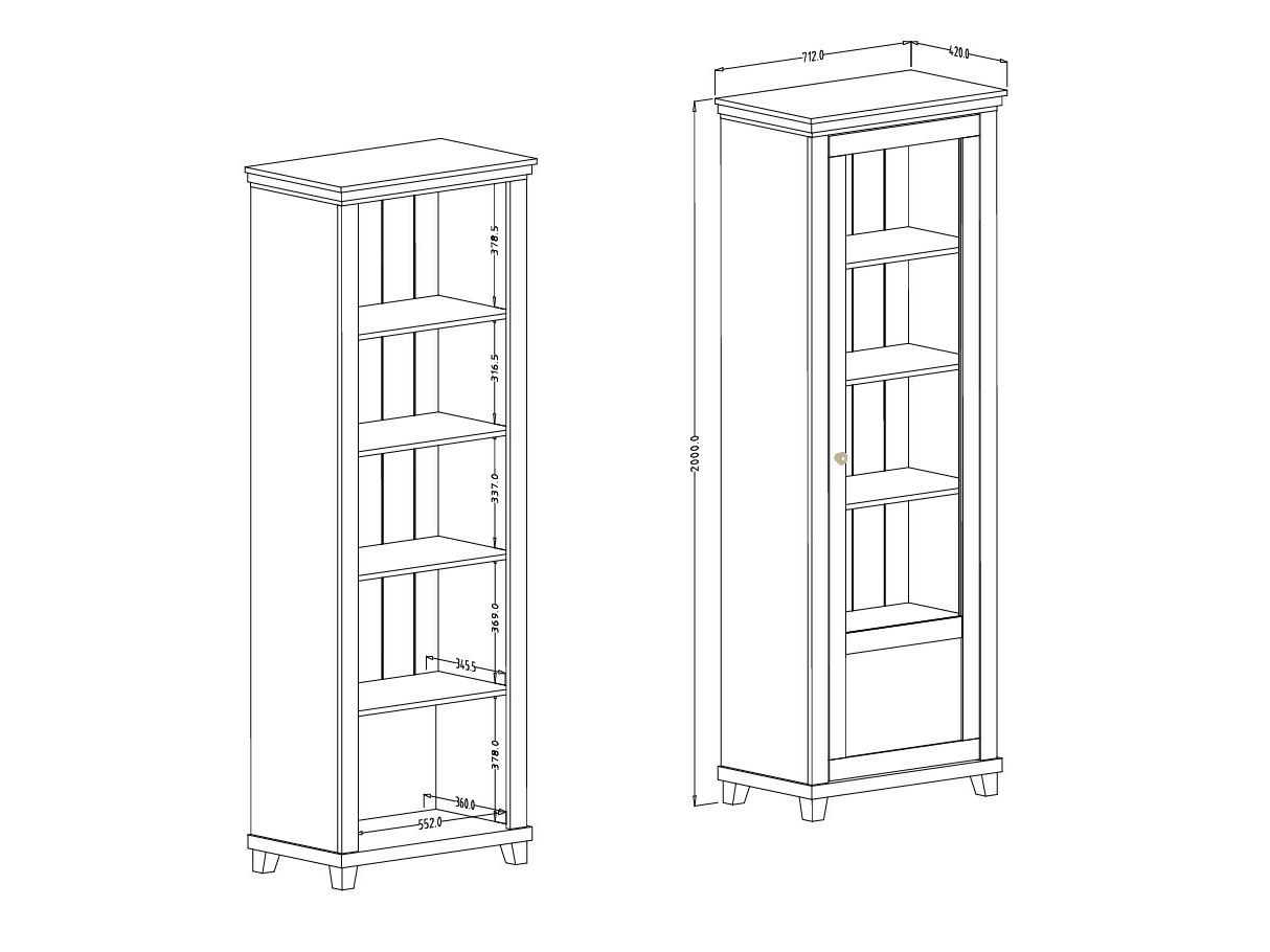 Estante Tolnue 101 (Verde escuro + Carvalho lefkas)