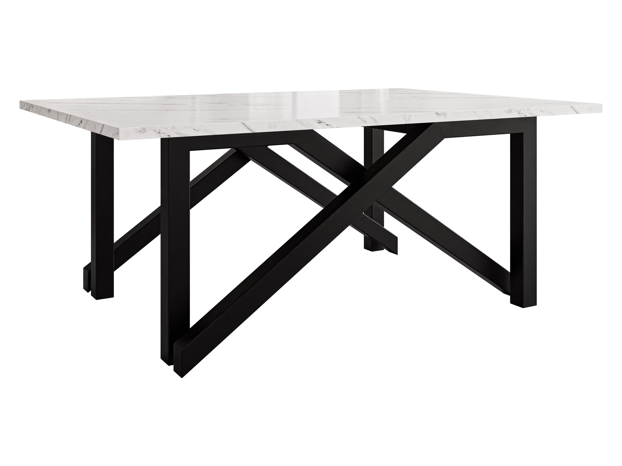 Mesa de centro extensível Oswego 151 (Marmore branco + Preto)
