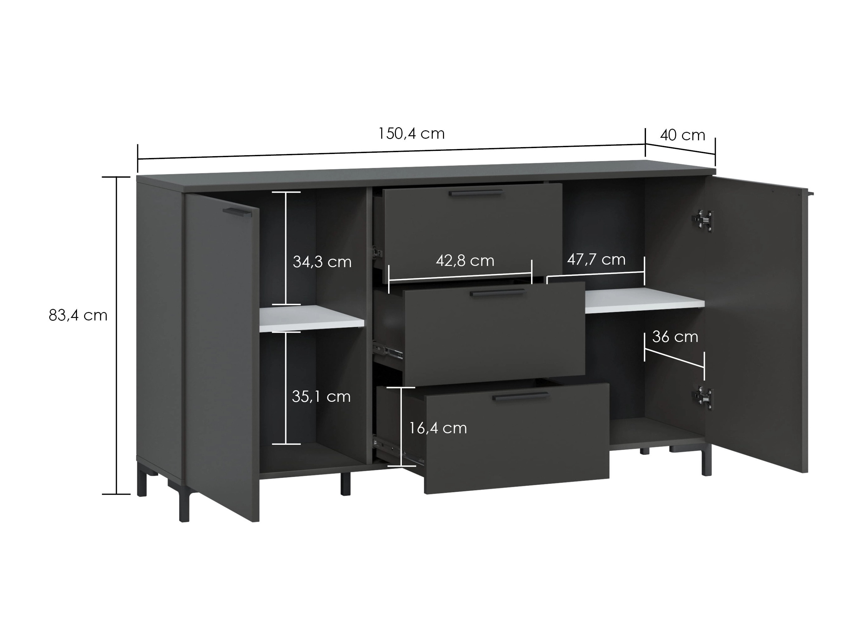 Cómoda Salnola 101 (Cinzento)