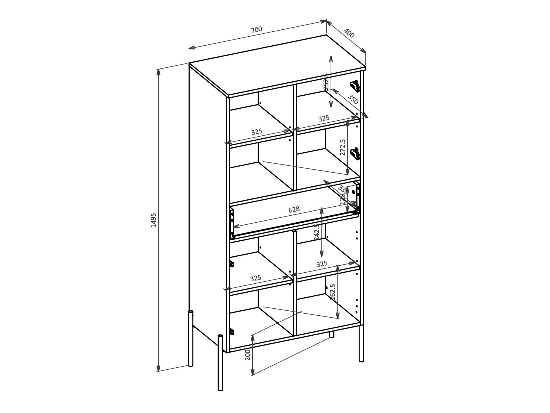 Estante Levtenu 120 (Carvalho + Caxemira)