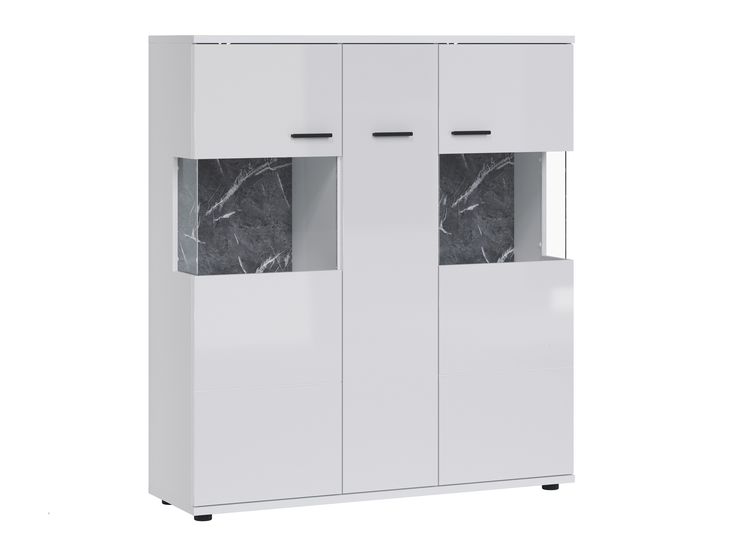 Estante Ontario 169 (Branco brilhante + Branco)