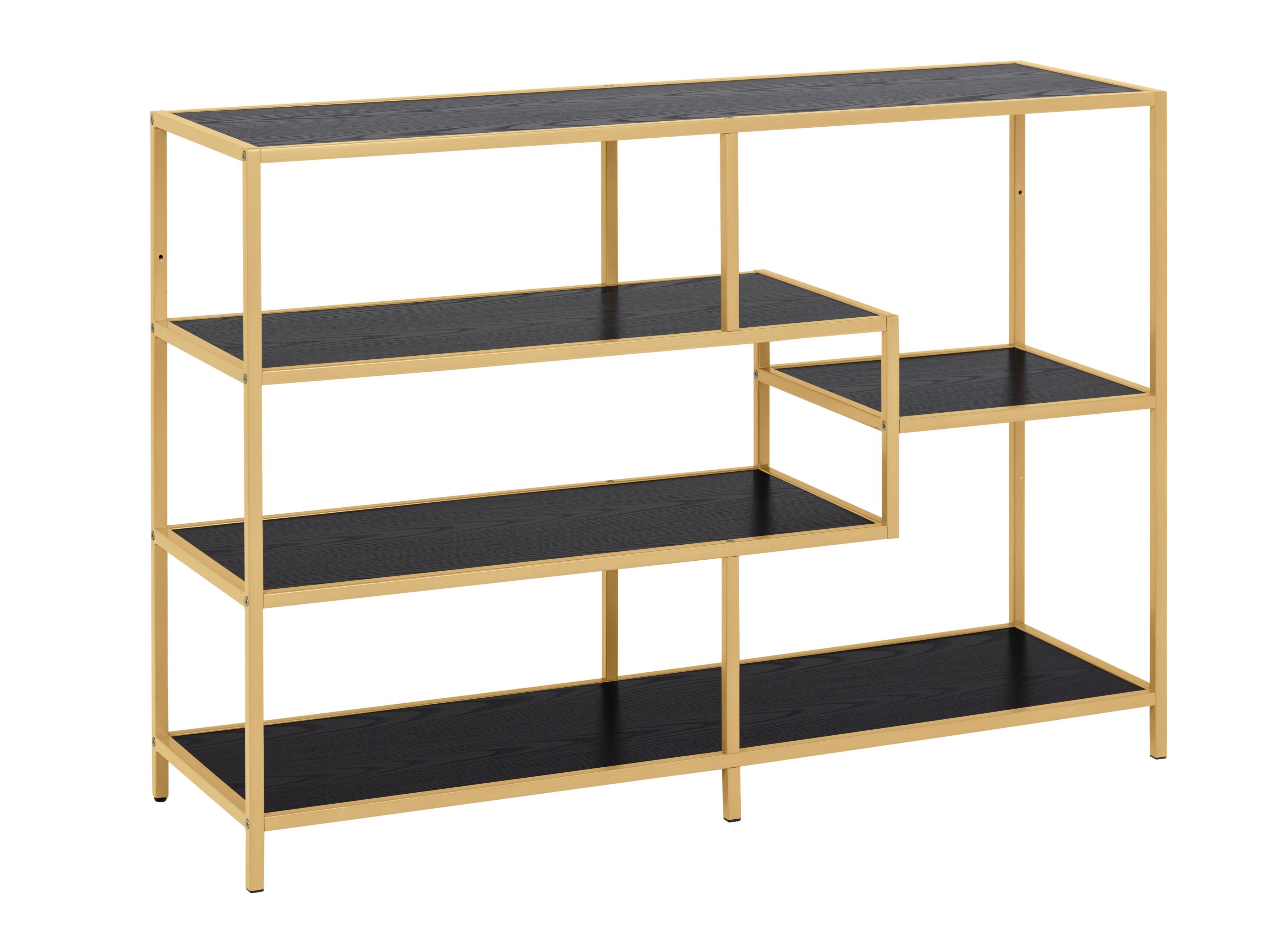 Estante Norsica Sevferi 102 (Cinza preta + Dourado)