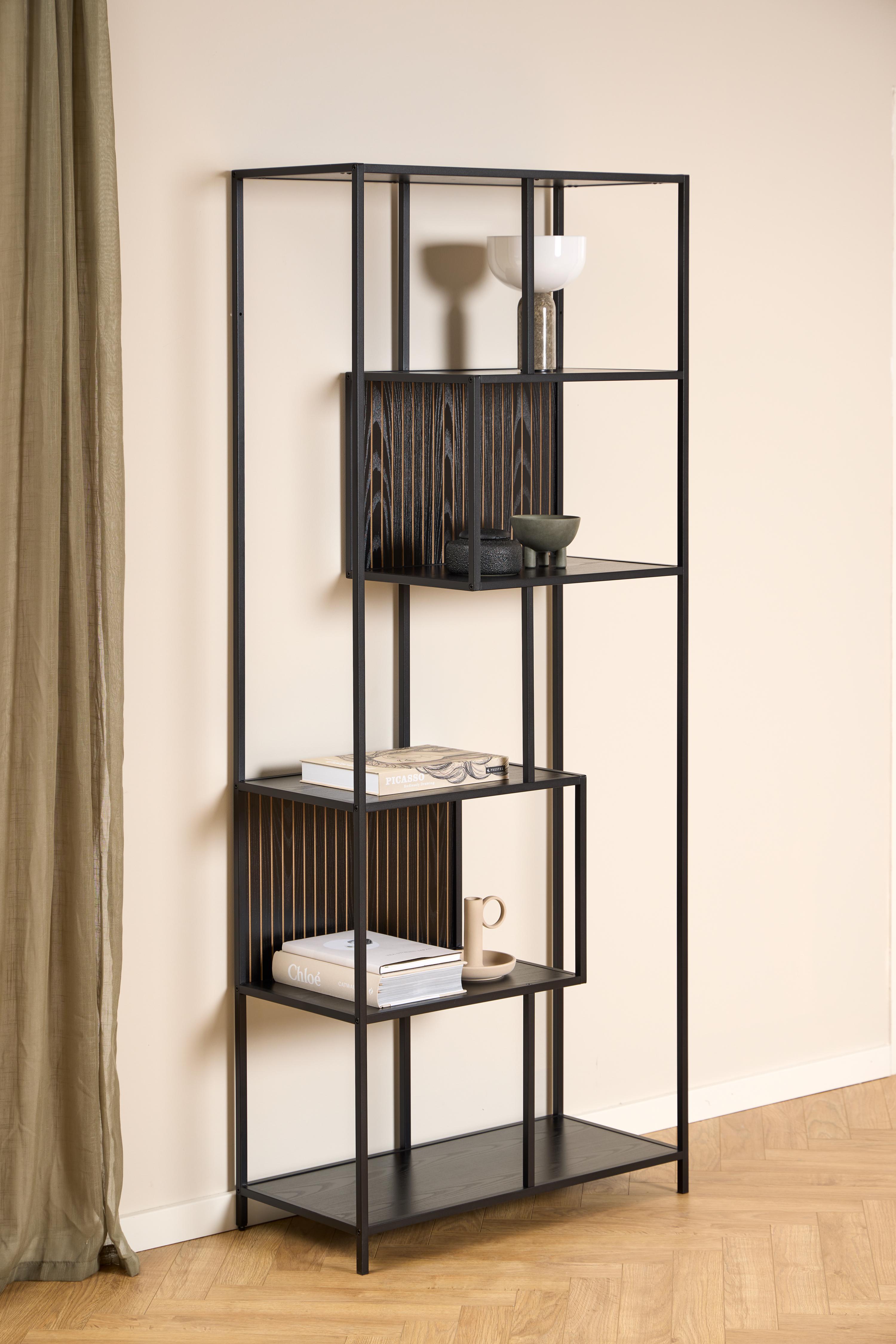 Estante Norsica Sevferi 192 (Cinza preta + Preto)