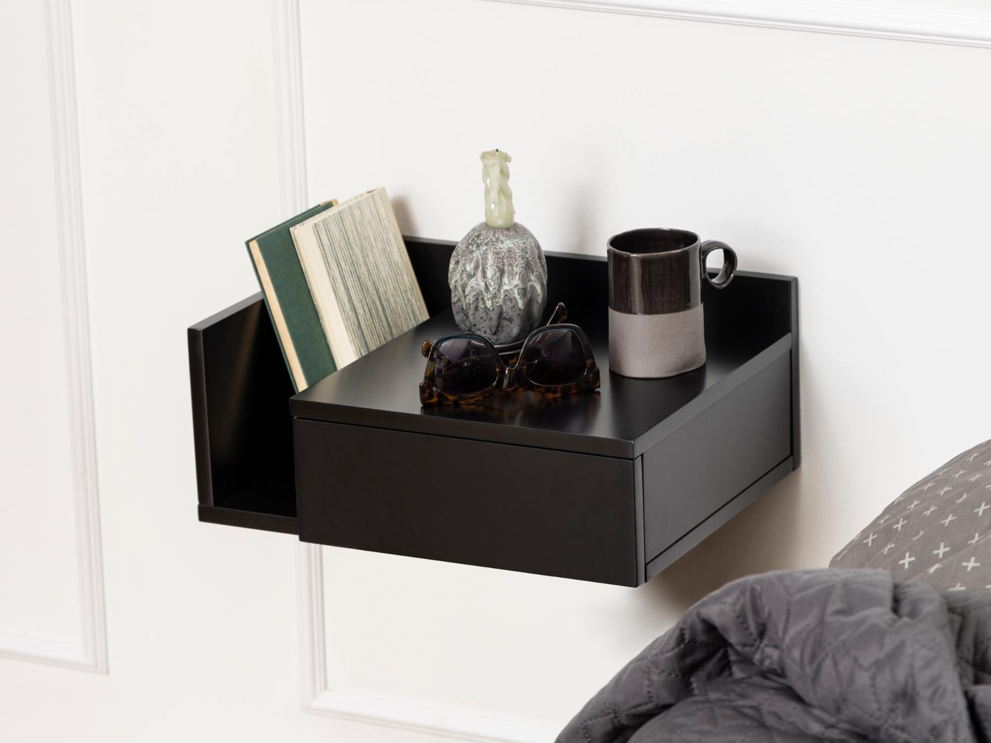 Mesa de cabeceira Norsica 969 (Preto)