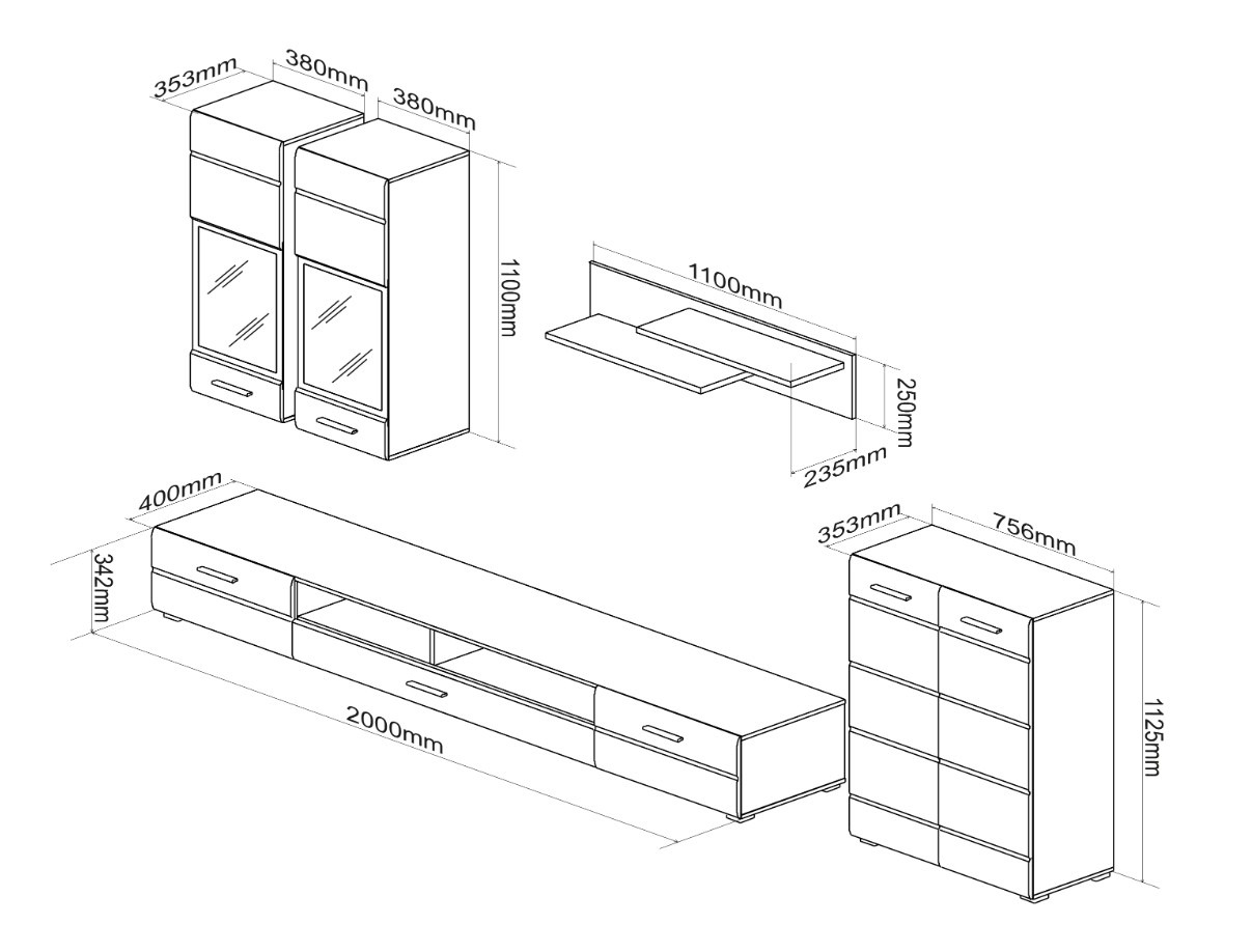 Conjunto para sala de estar Houston 2085