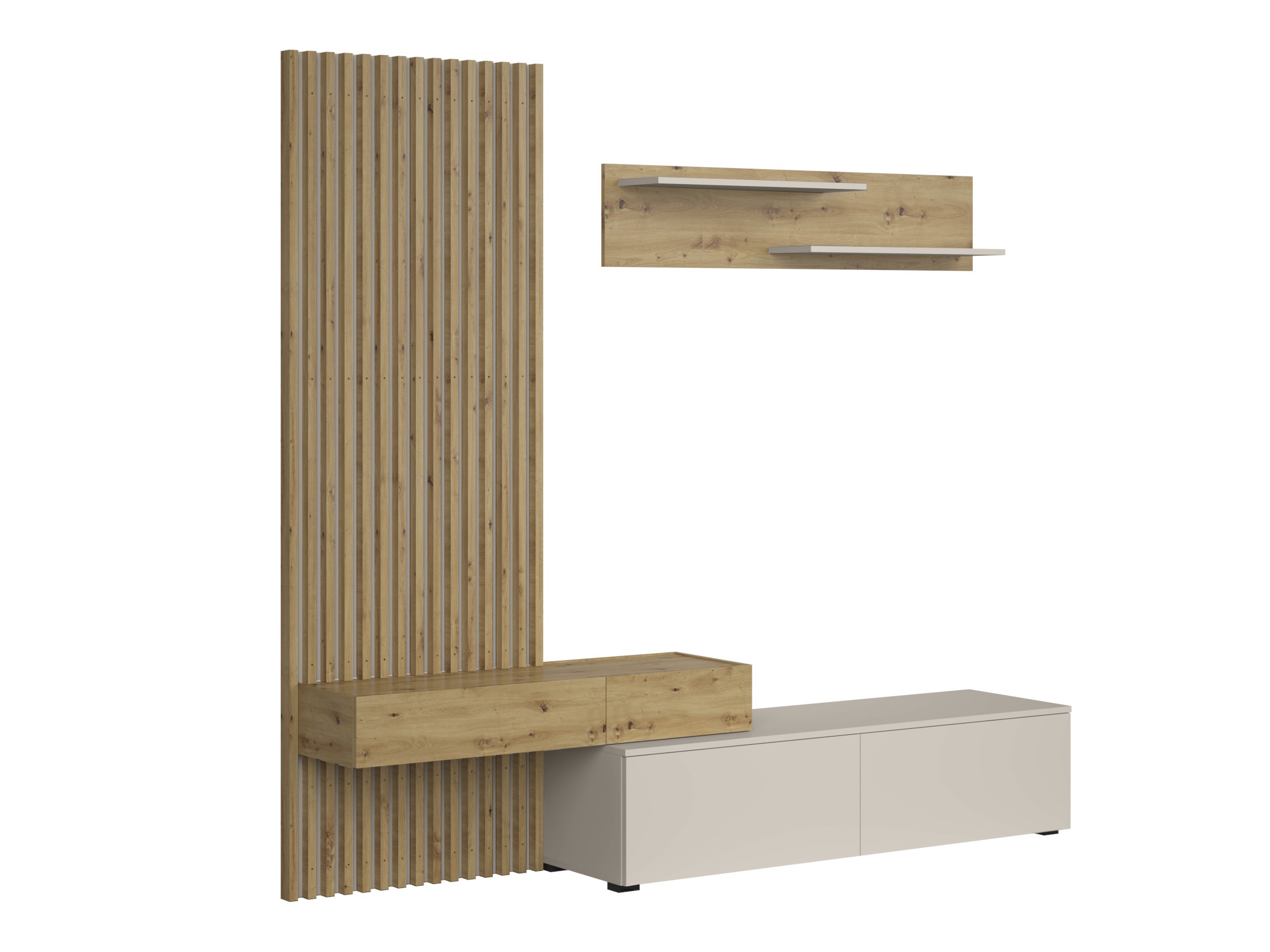 Conjunto para sala de estar Houston 2086 (Carvalho Artisan + Caxemira)