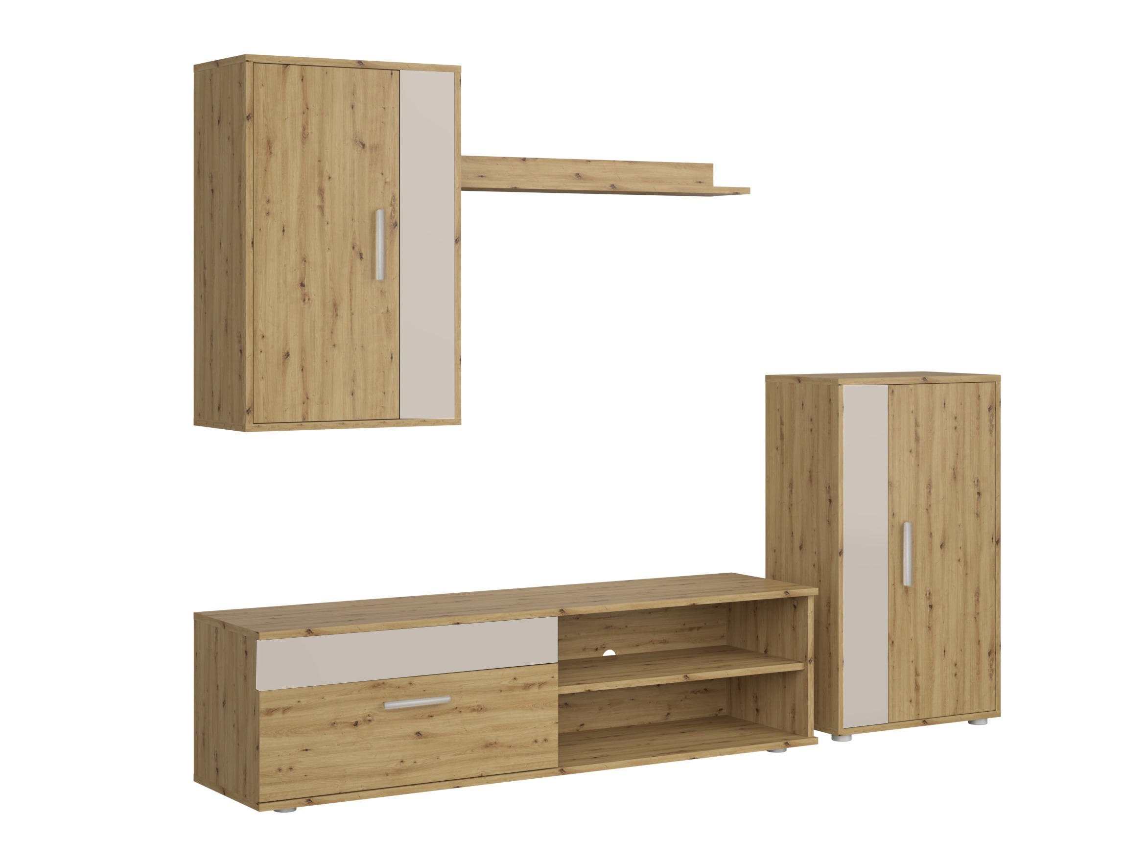 Conjunto para sala de estar Houston 2087 (Carvalho Artisan + Caxemira)