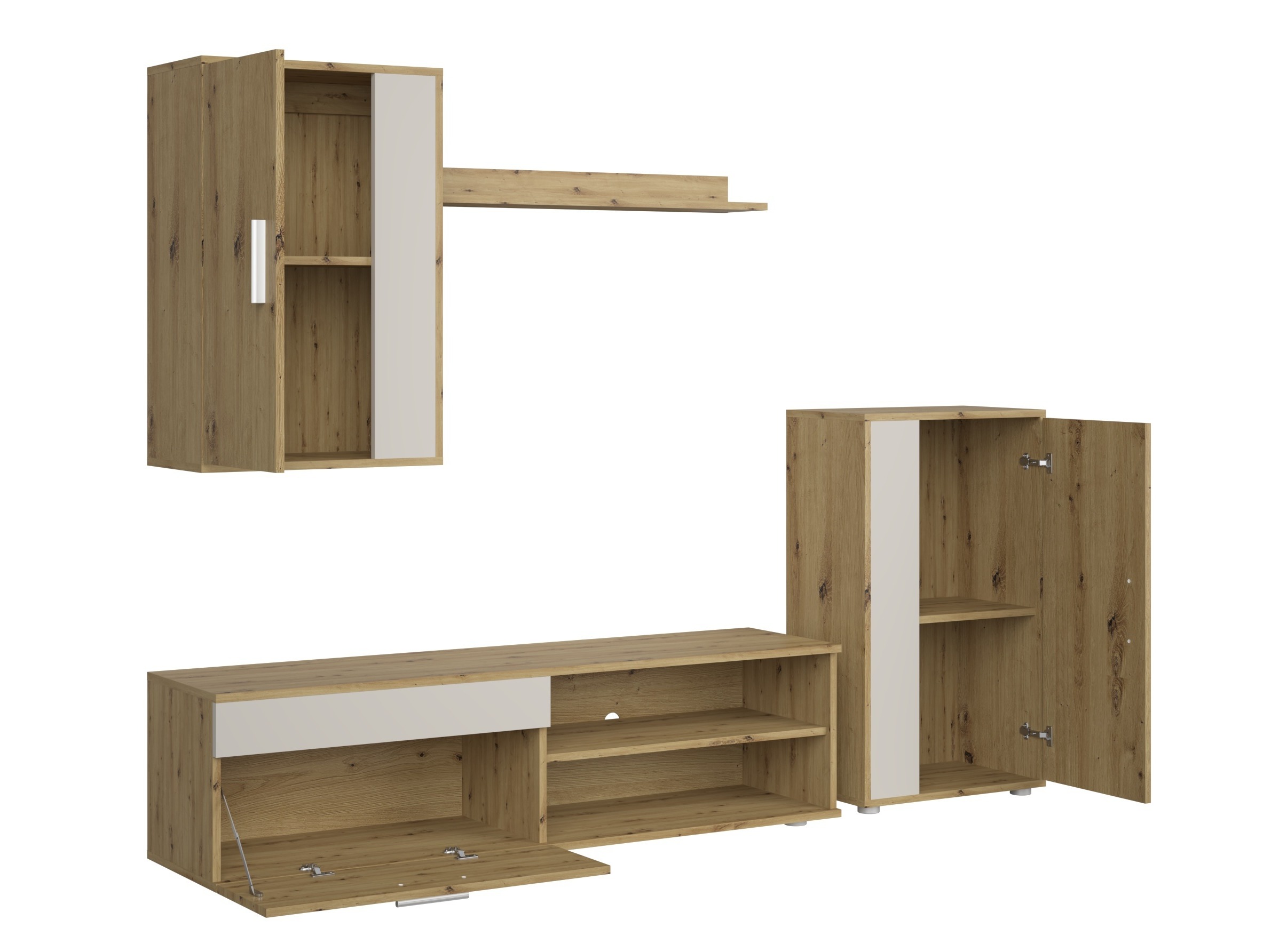 Conjunto para sala de estar Houston 2087 (Carvalho Artisan + Caxemira)