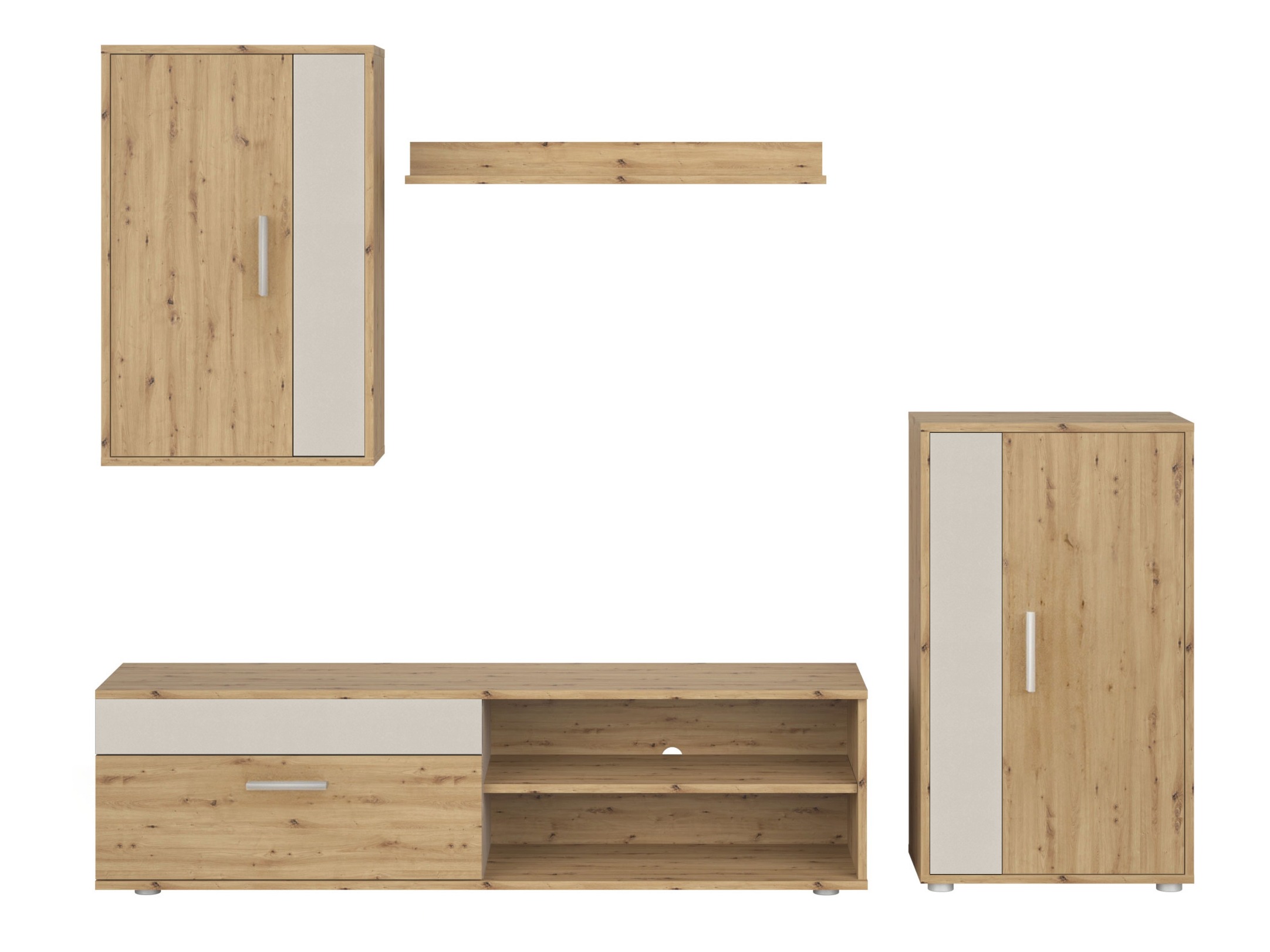 Conjunto para sala de estar Houston 2087 (Carvalho Artisan + Caxemira)