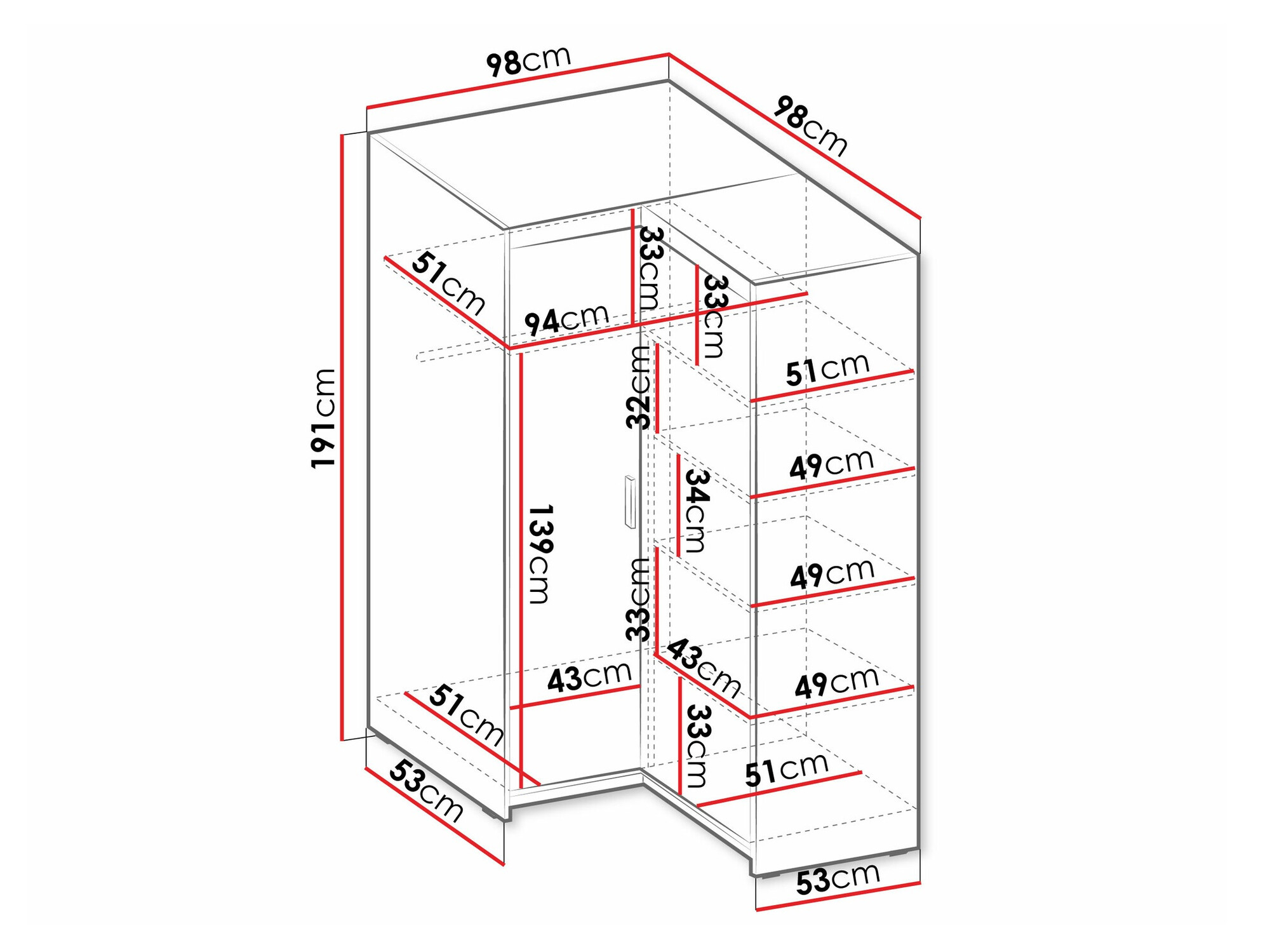 Roupeiro de canto SP6121