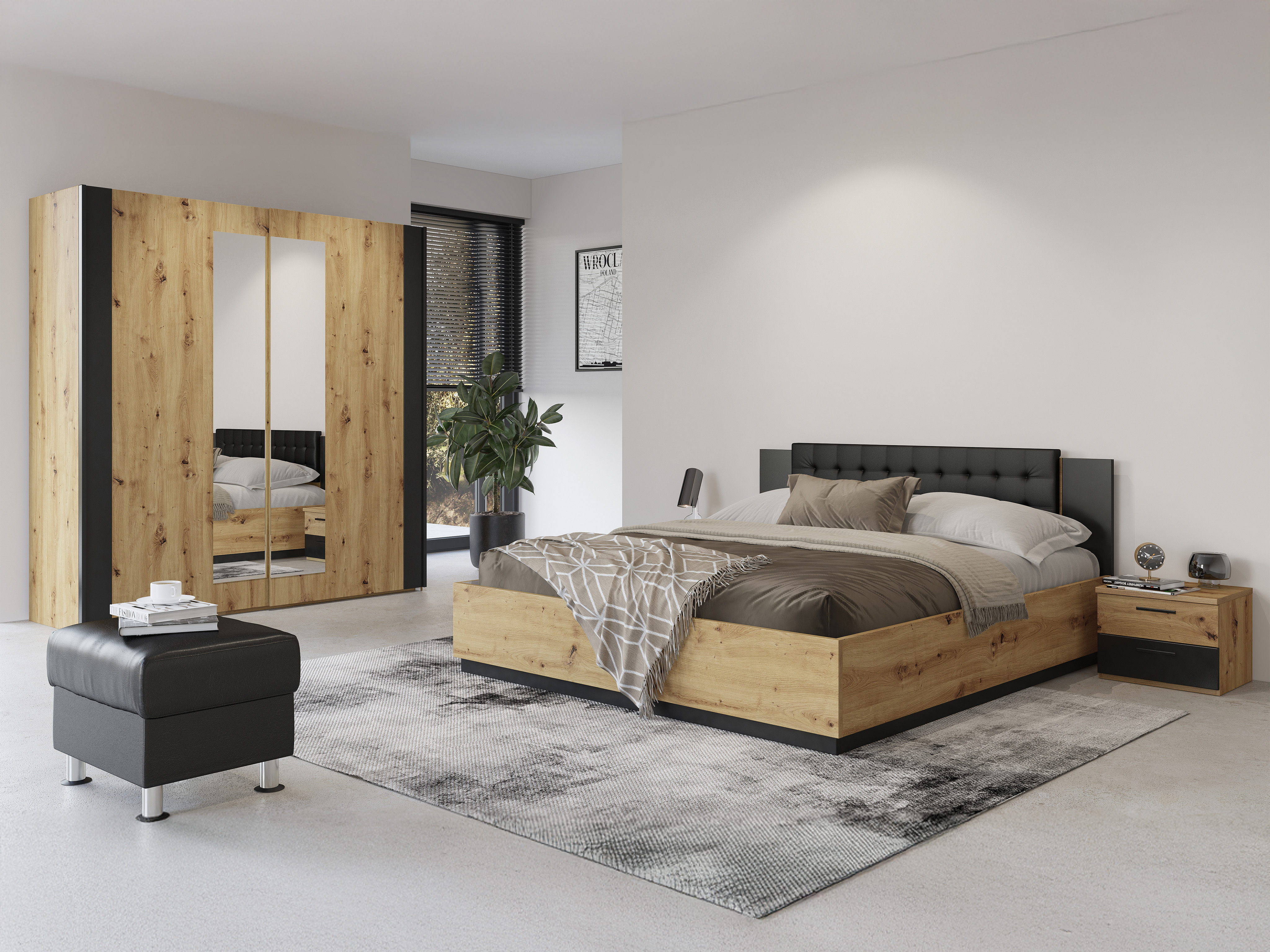 Cama Felelie 104 (Carvalho Artisan)