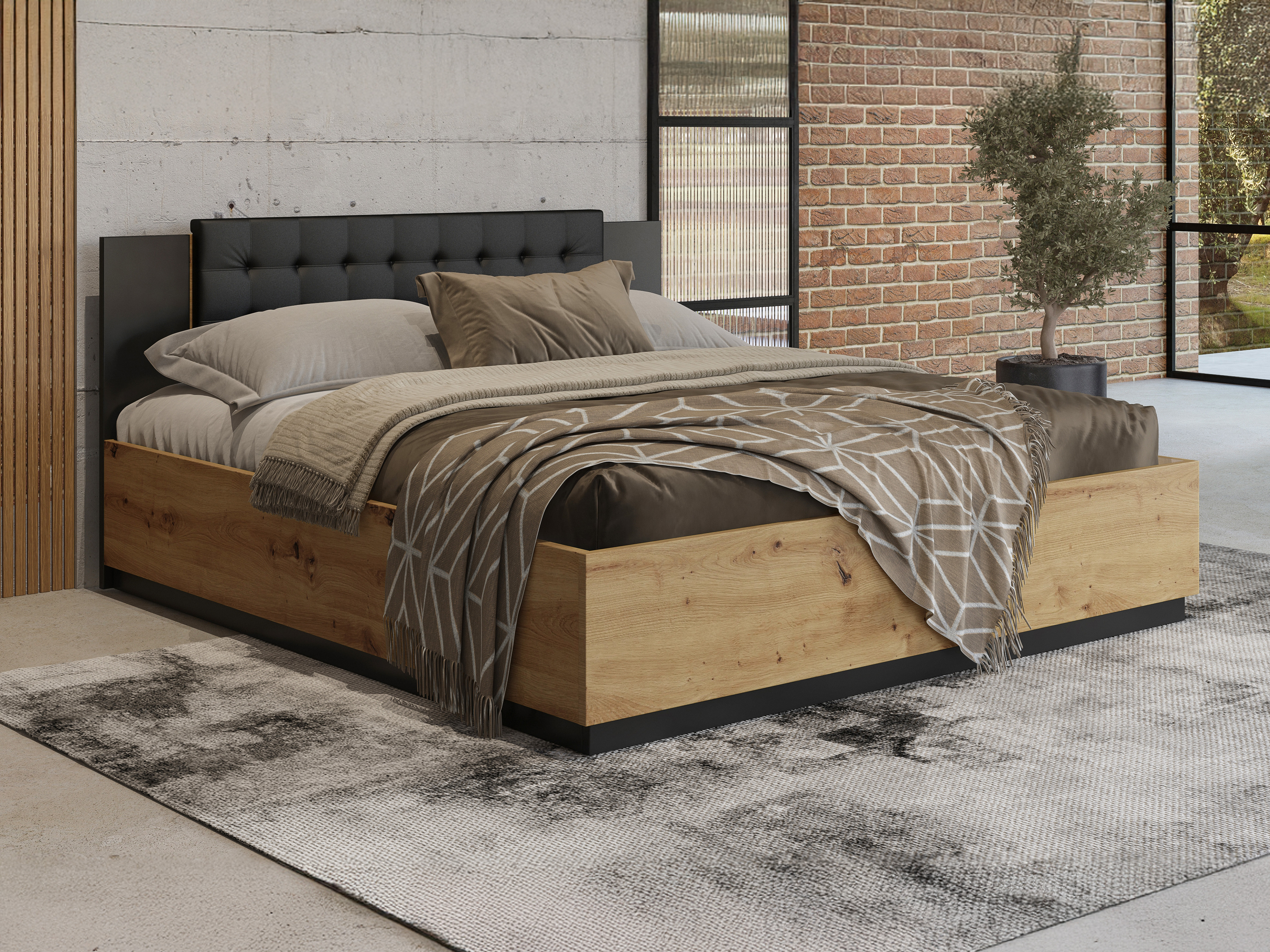 Cama Felelie 104 (Carvalho Artisan)