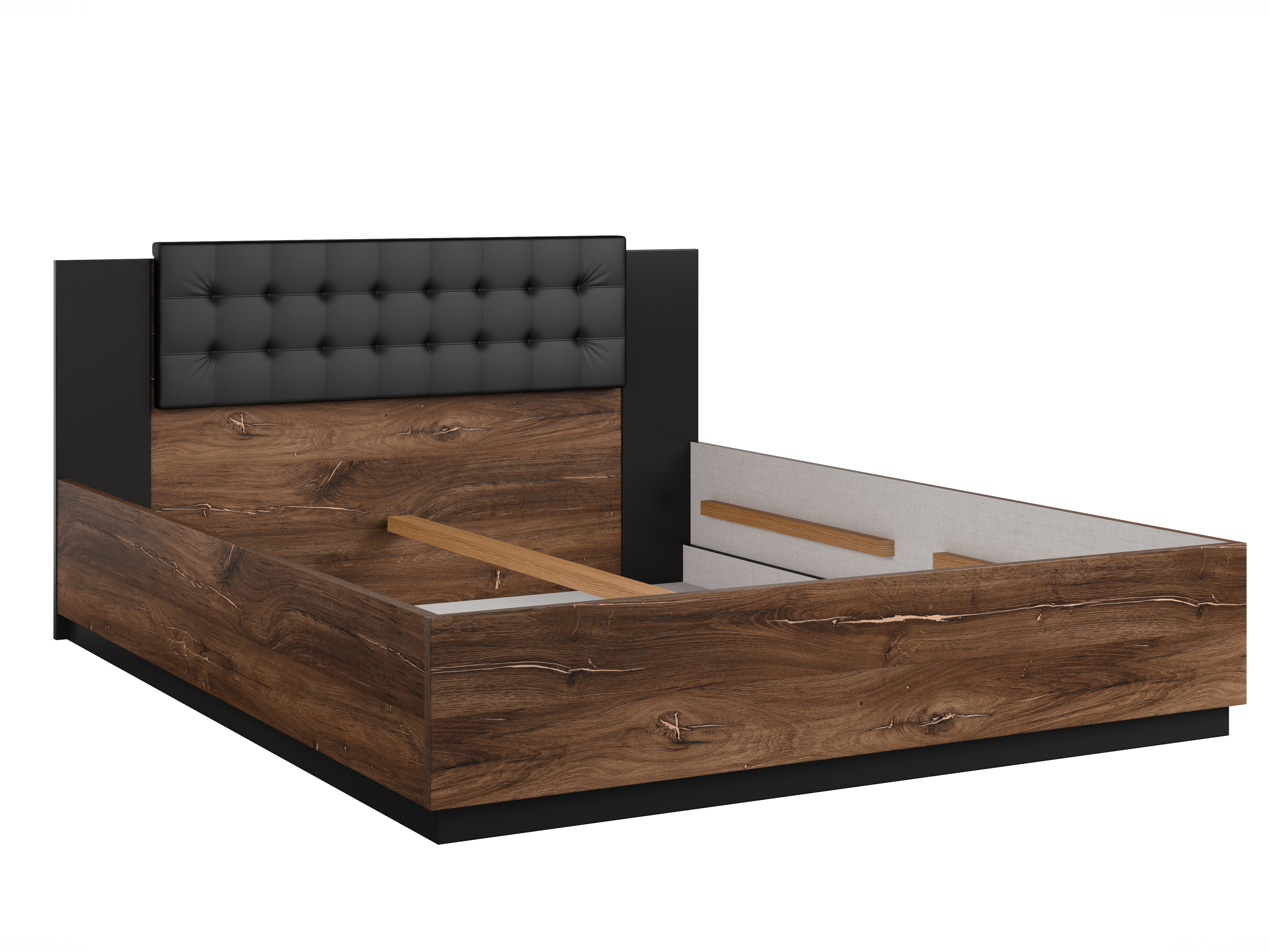 Cama Felelie 104 (Carvalho Flagstaf escuro + Cobre)