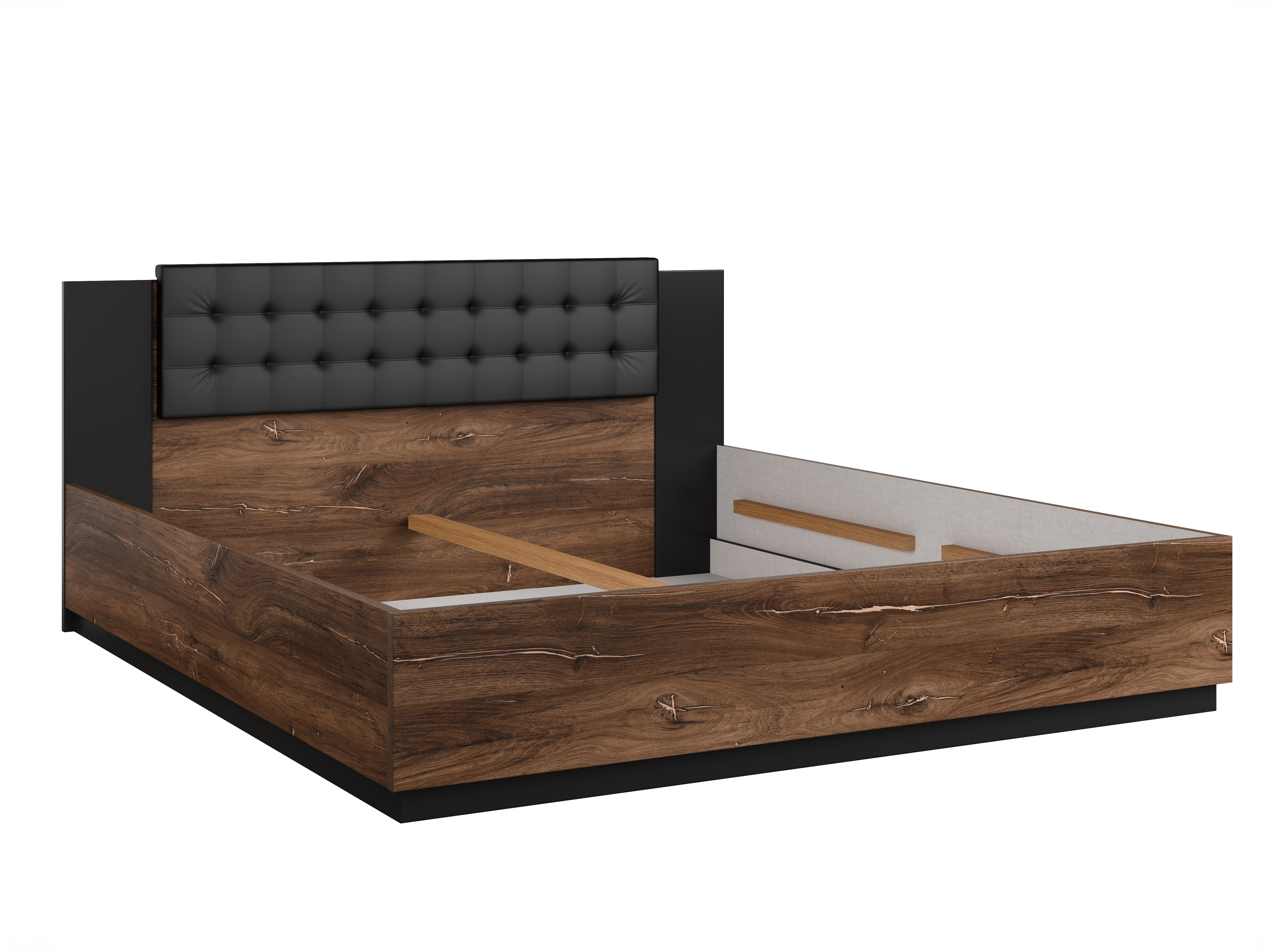 Cama Felelie 104 (Carvalho Flagstaf escuro + Cobre)