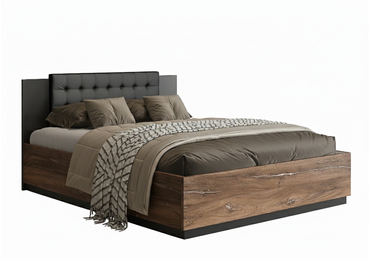 Cama Felelie 104 (Carvalho Flagstaf escuro + Cobre)