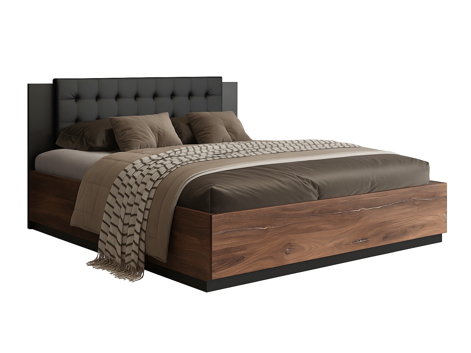 Cama Felelie 104 (Carvalho Flagstaf escuro + Cobre)