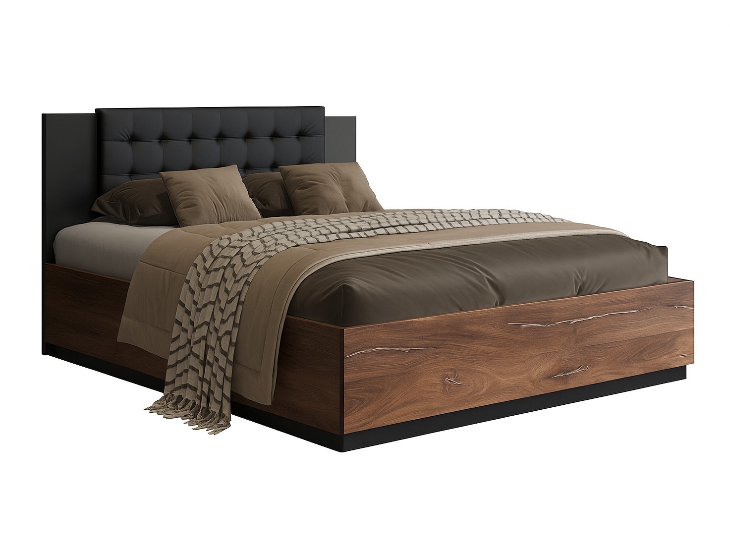 Cama Felelie 104 (Carvalho Flagstaf escuro + Cobre)