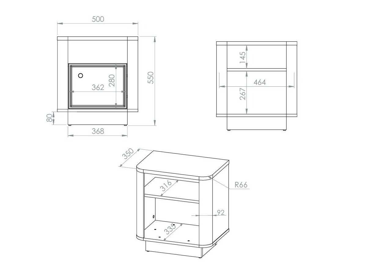 Mesa de cabeceira Cavrome 107