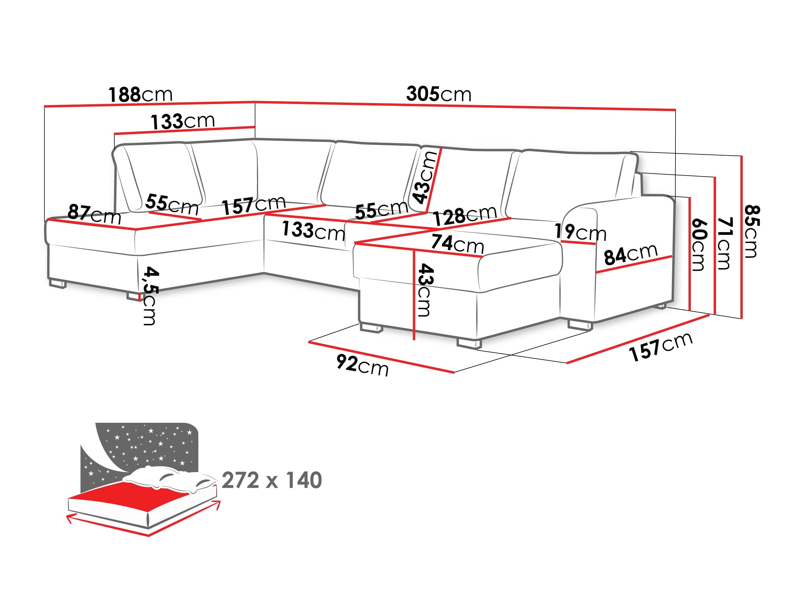 Sofá de canto Comfivo 189 (Pianão 26)