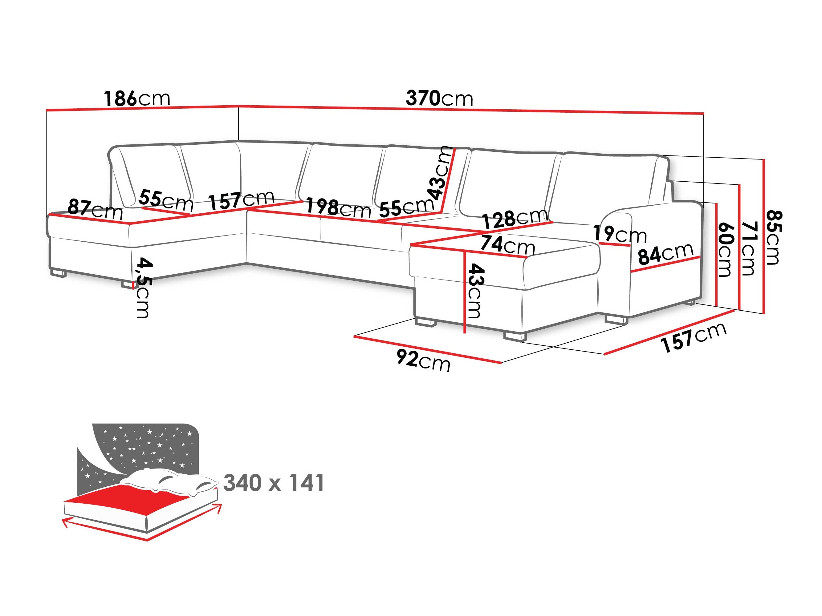 Sofá de canto Comfivo 262 (Maya 03)