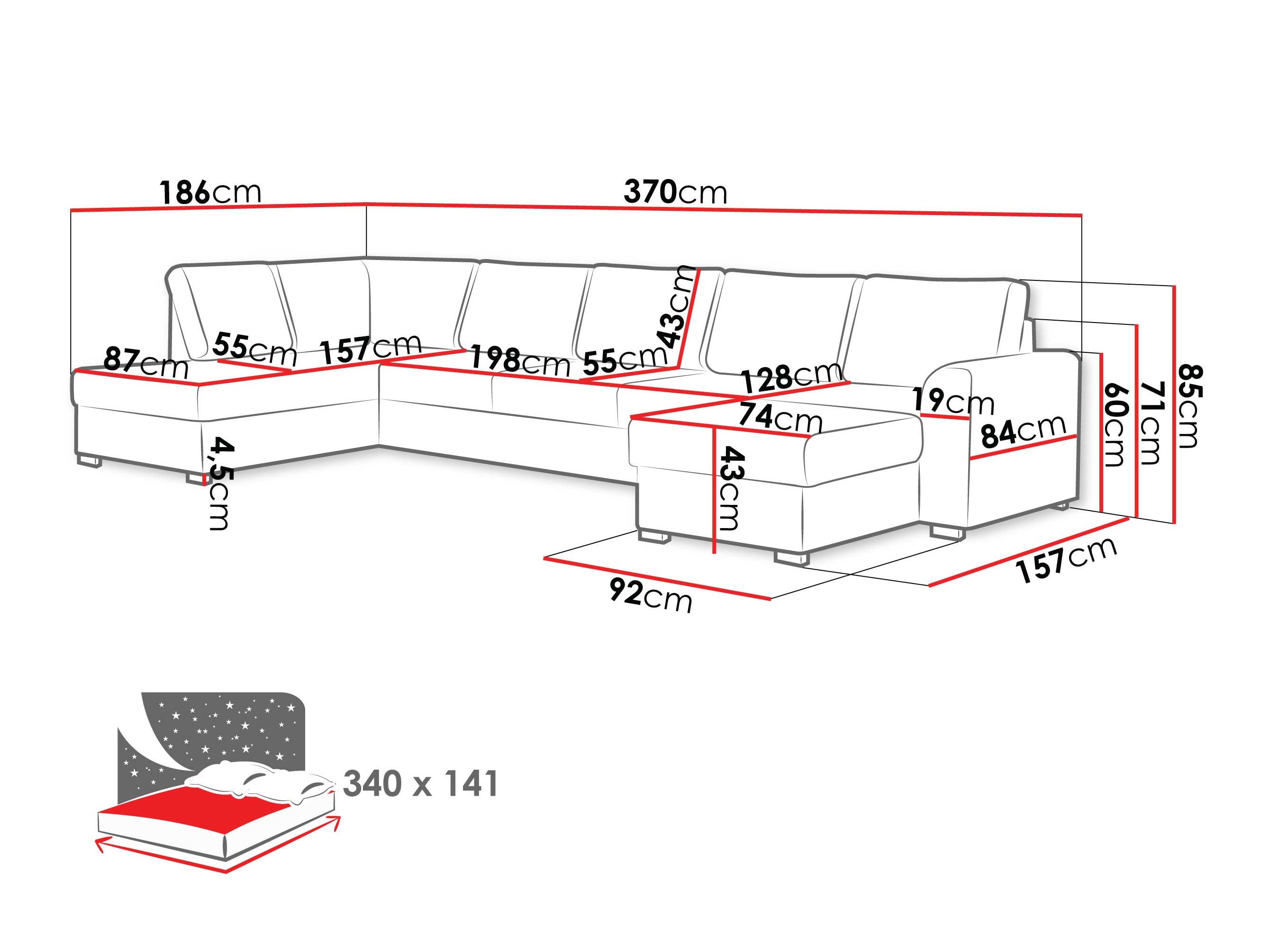 Sofá de canto Comfivo 262 (Maya 05)